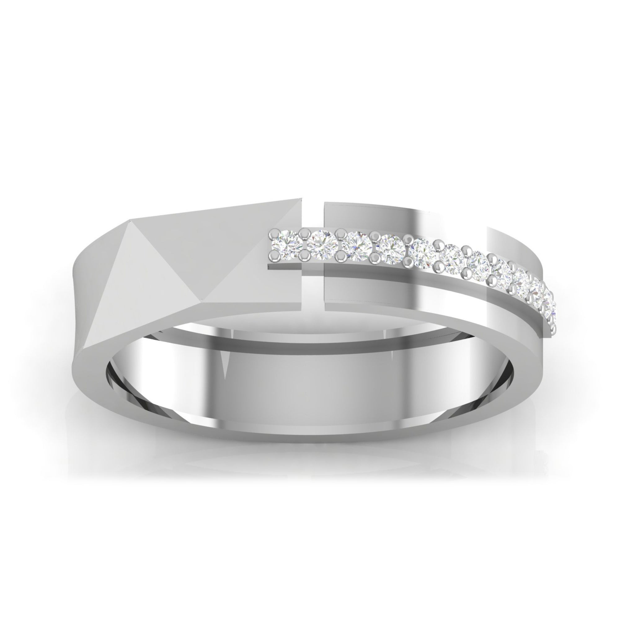 Sterling Silver Couple Band Ring Set