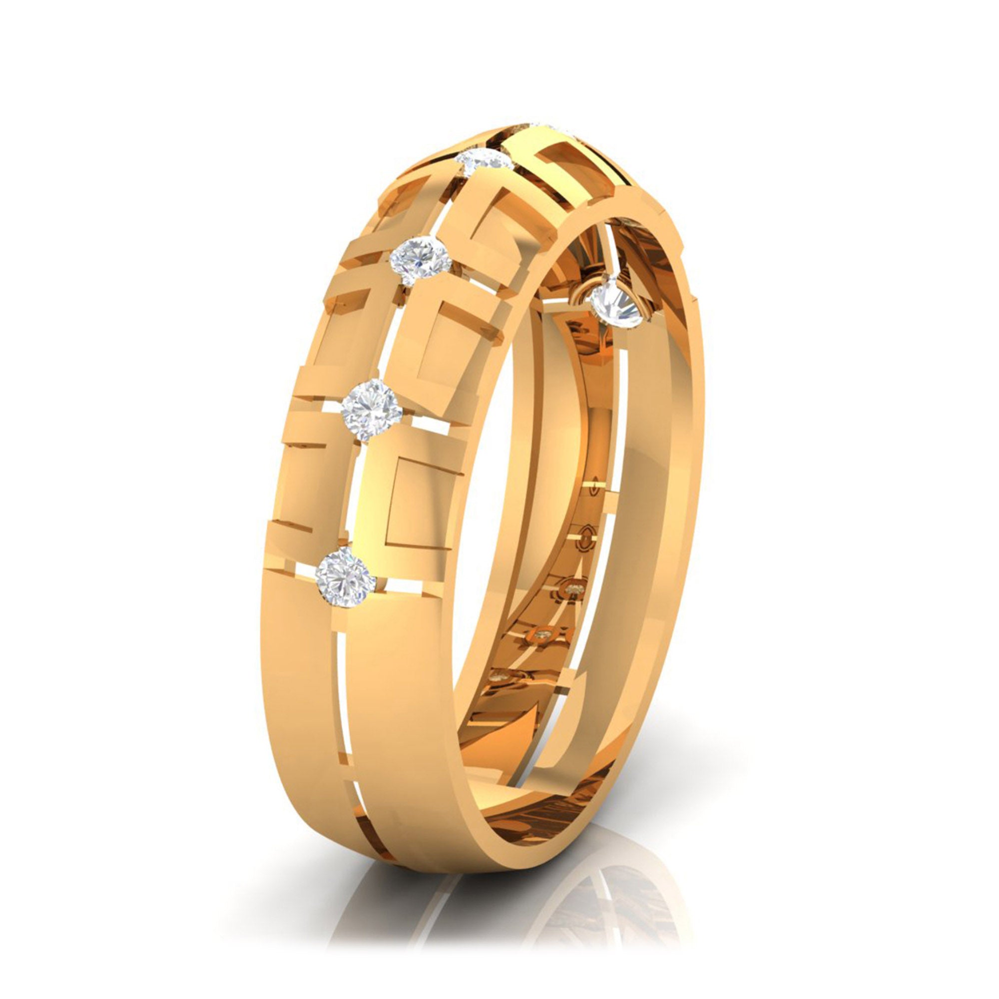 Gold Plated Geometric Couple Band