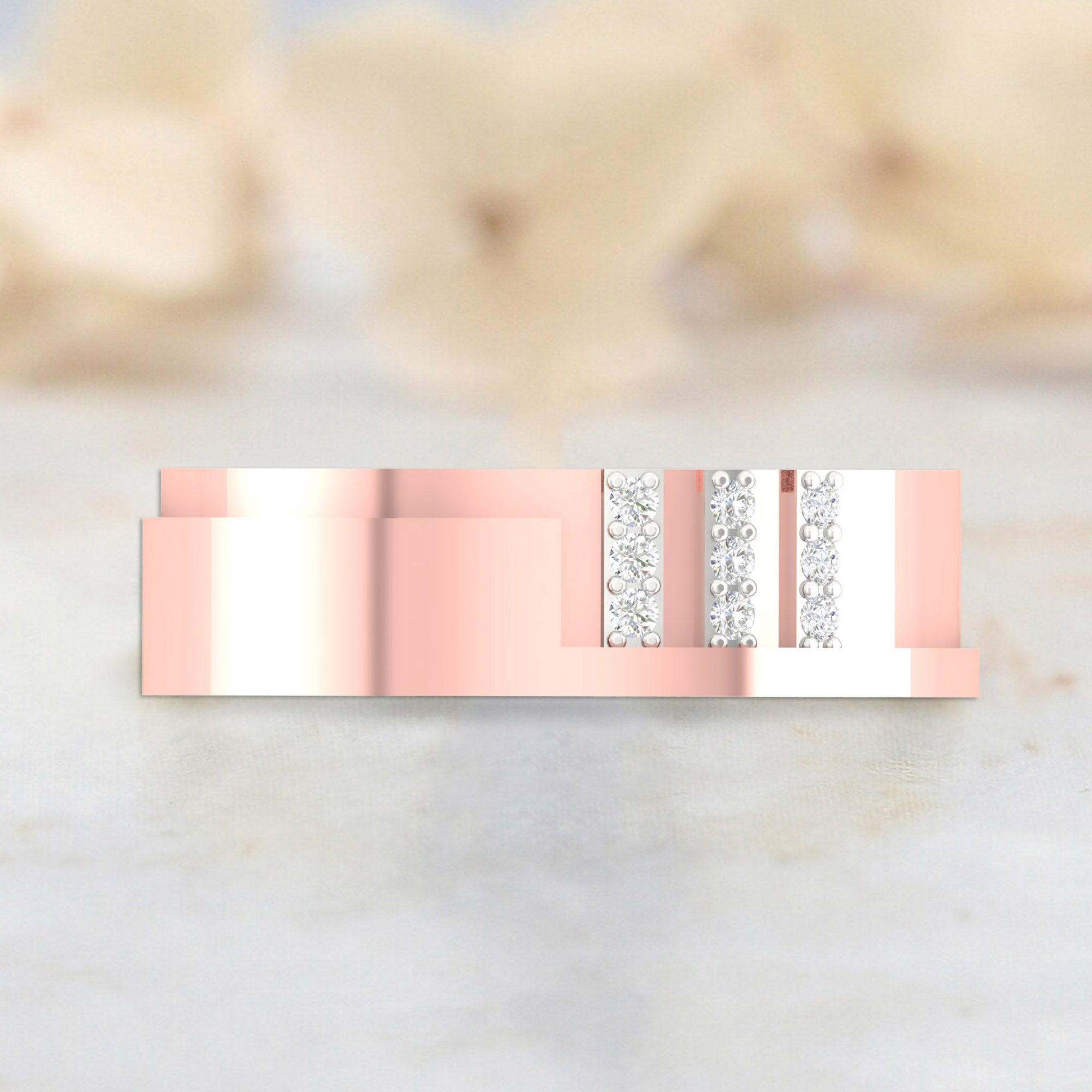 Elegent Rose Gold Couple Band