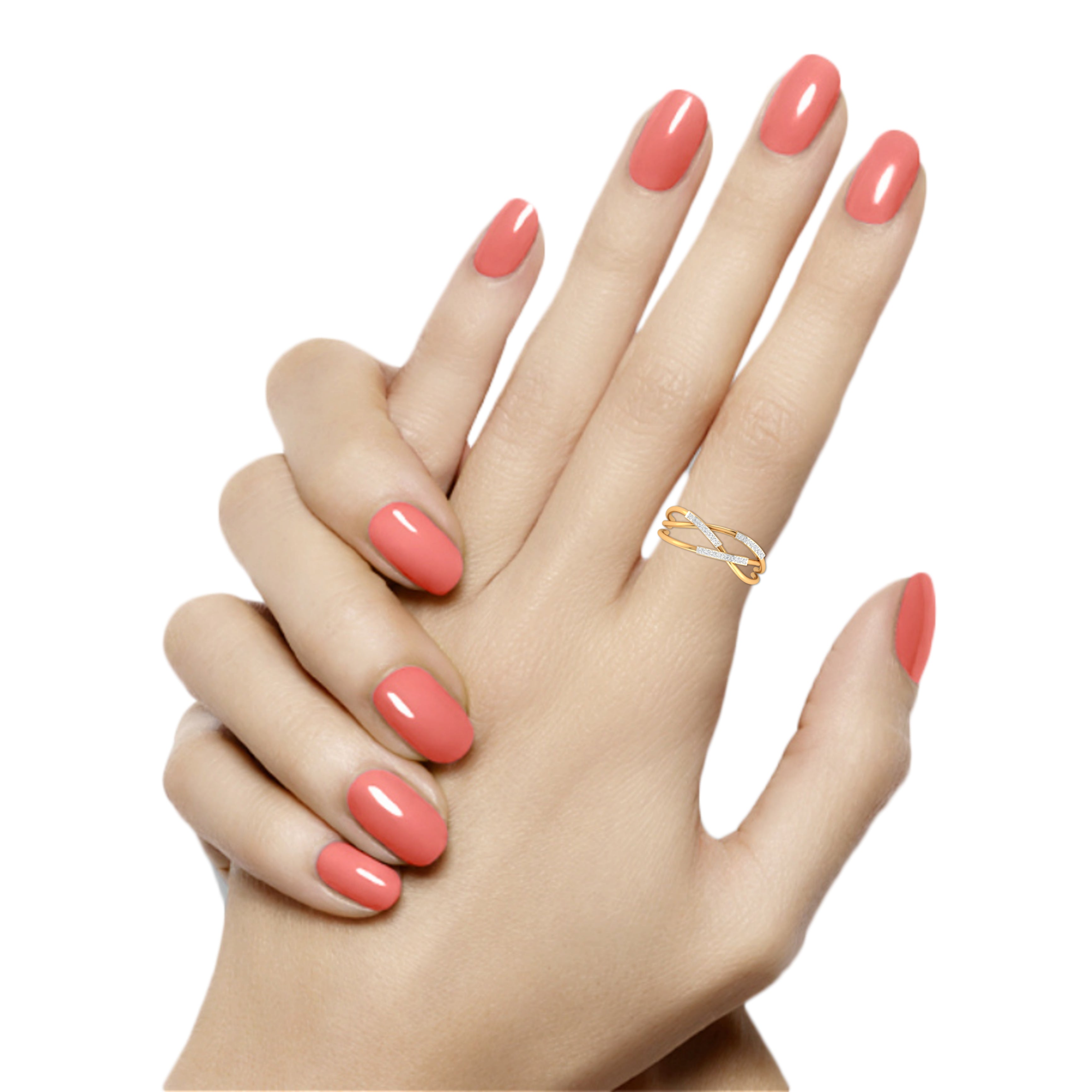 Adjustable Sterling Silver Unique Yellow Gold Intertwined Diamond Ring For Women