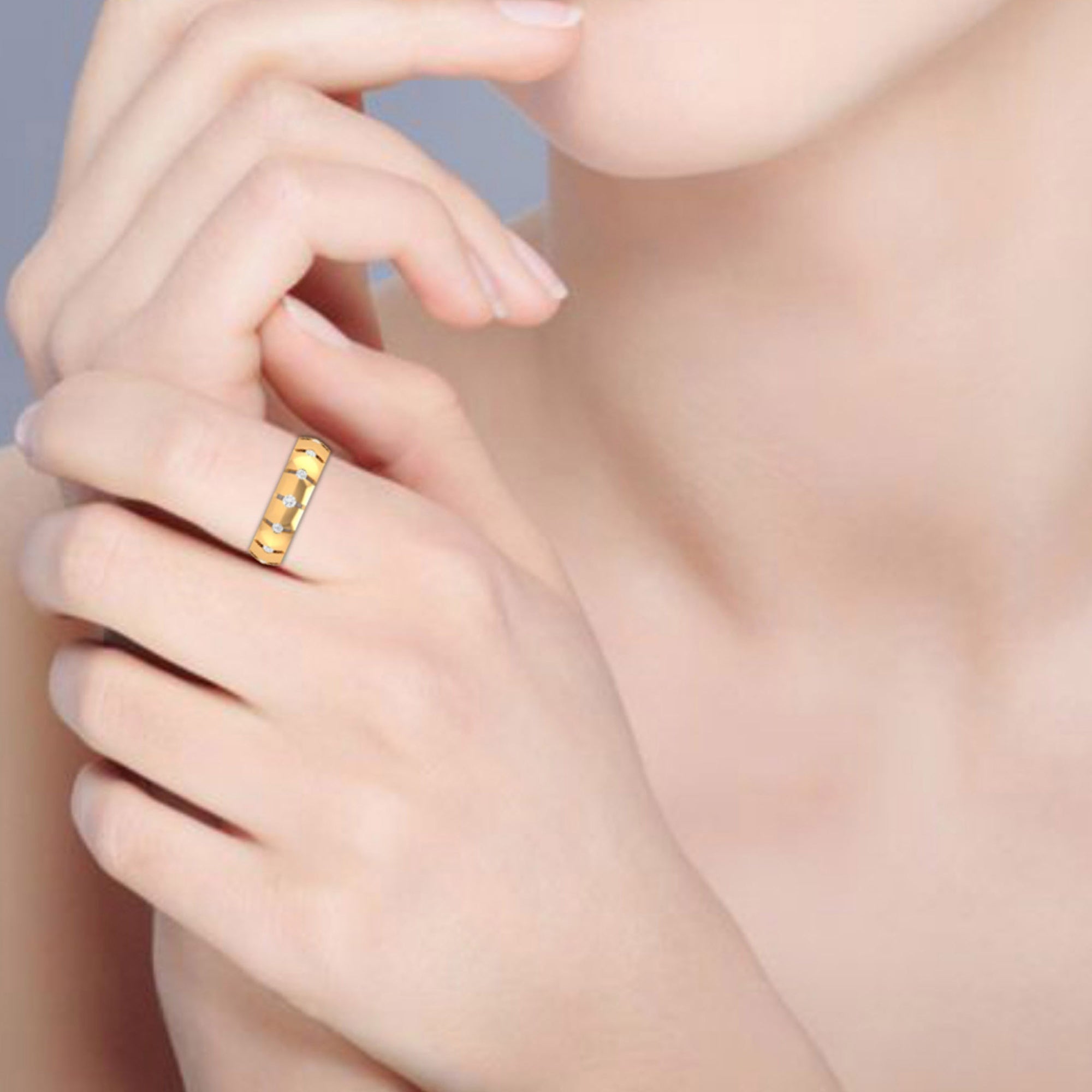 Stylish Gold Plated Couple Ring Set