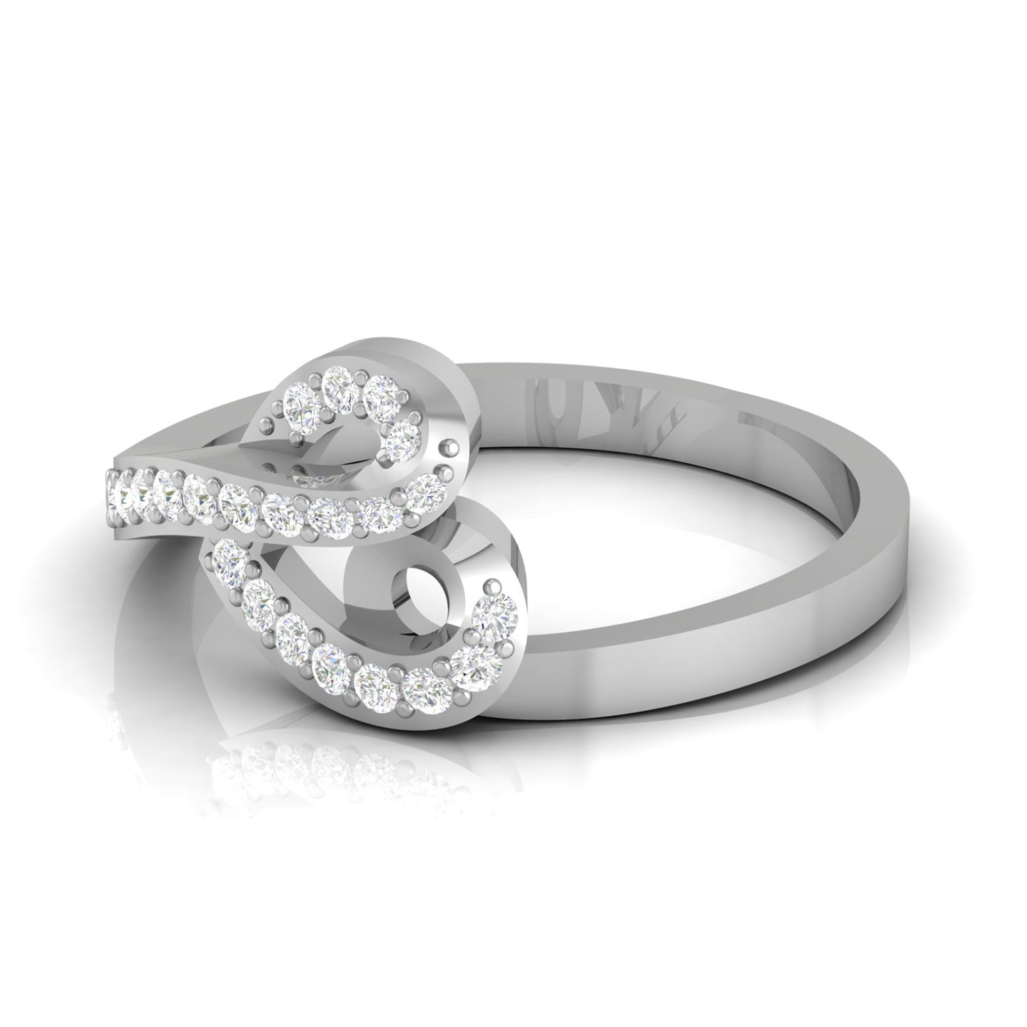 Elegant Heart Diamond Adjustable Ring