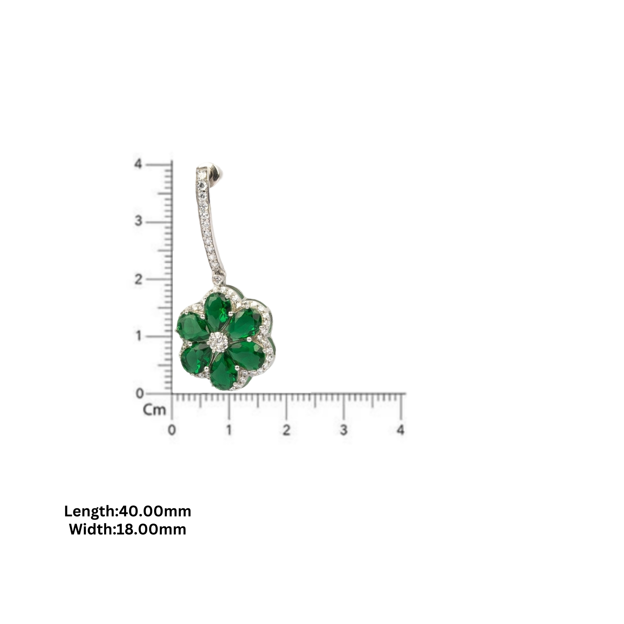 Emerald Green Floral Earring