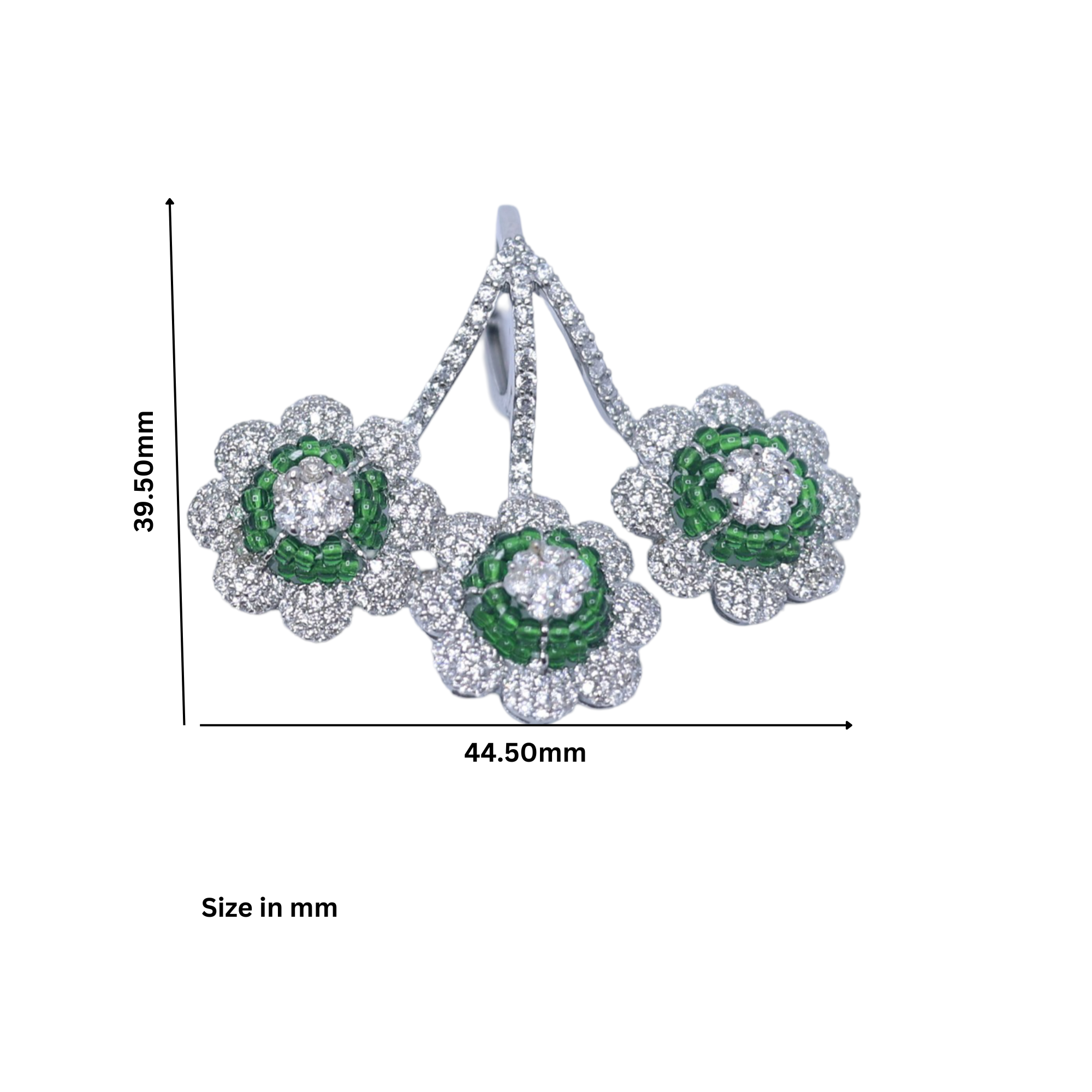 Triple Floral Drop Earrings