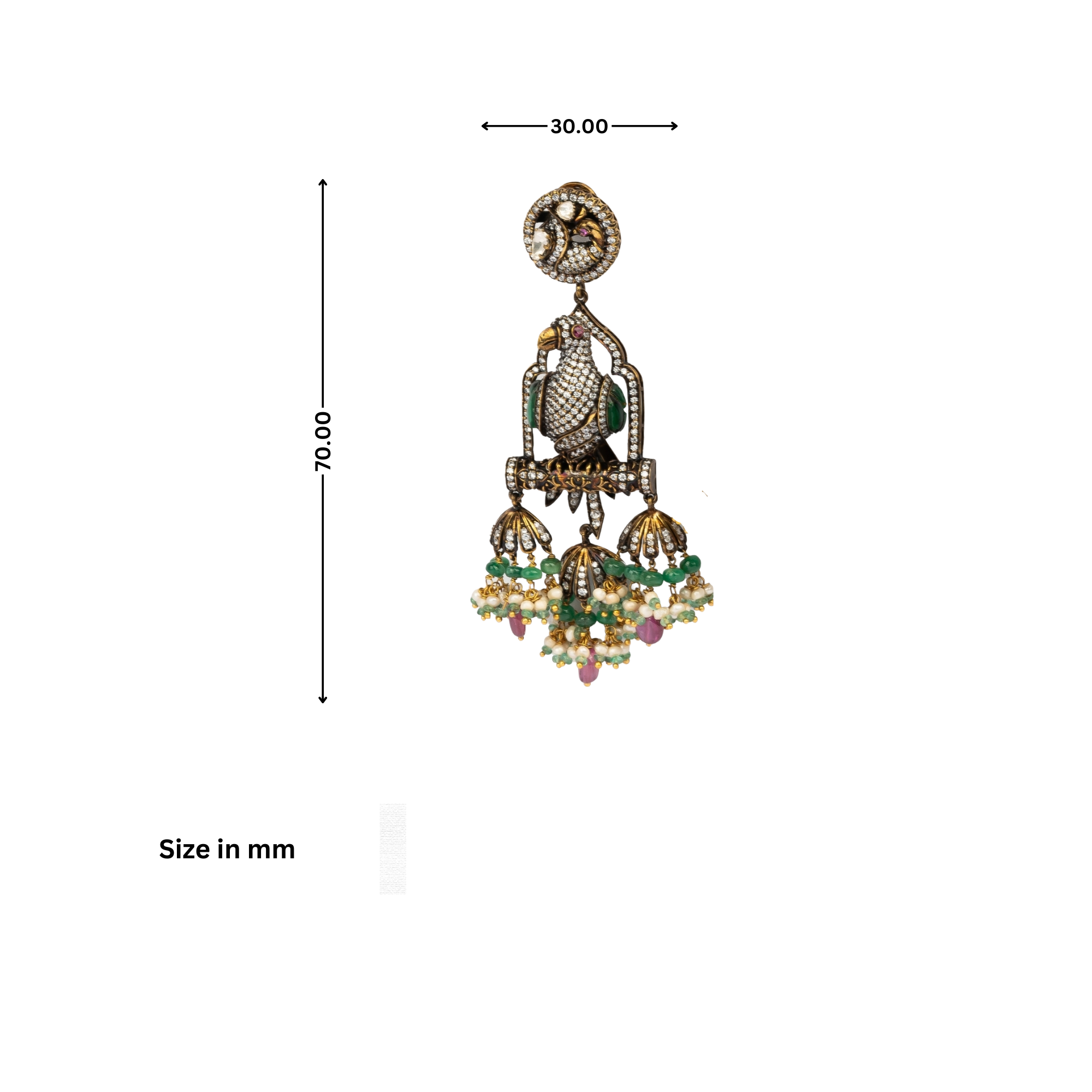 Antique Gold plated dangle earring
