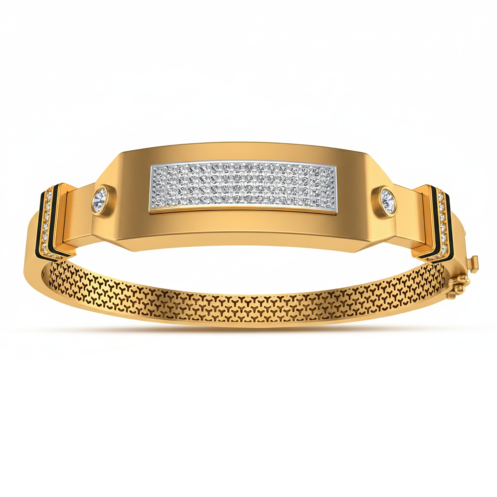 Men’s Yellow Gold Pave Kada