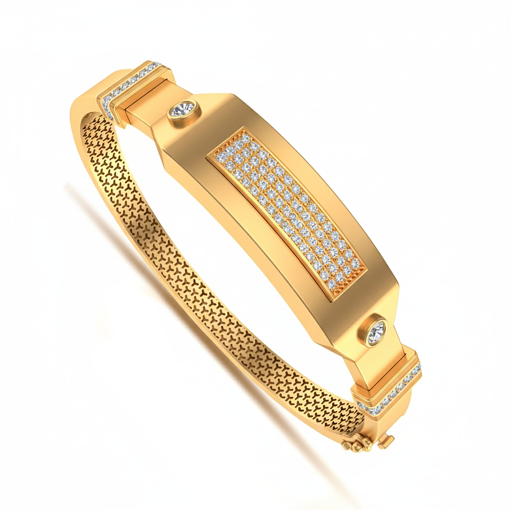 Men’s Yellow Gold Pave Kada