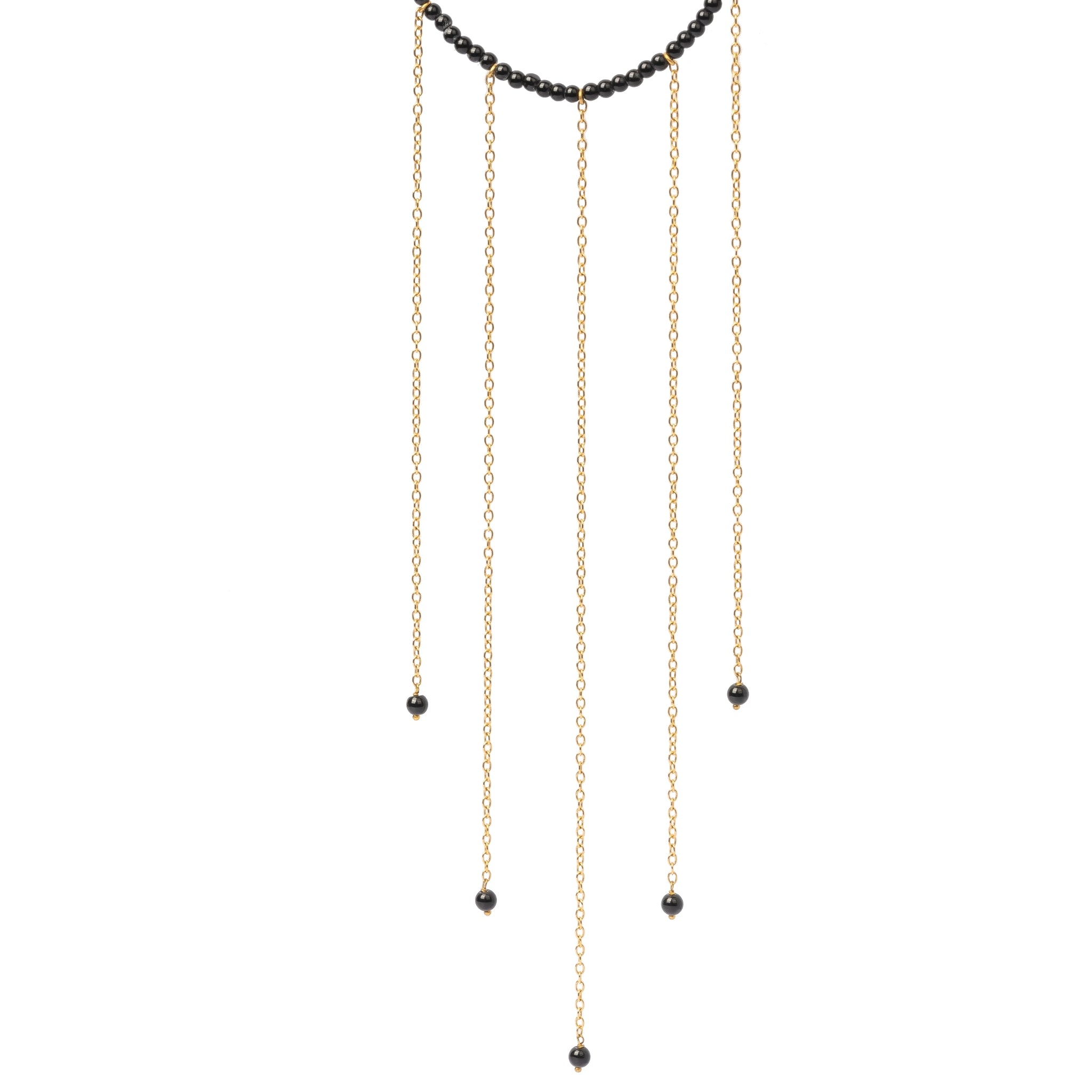 Gold Plated Black Onyx Necklace