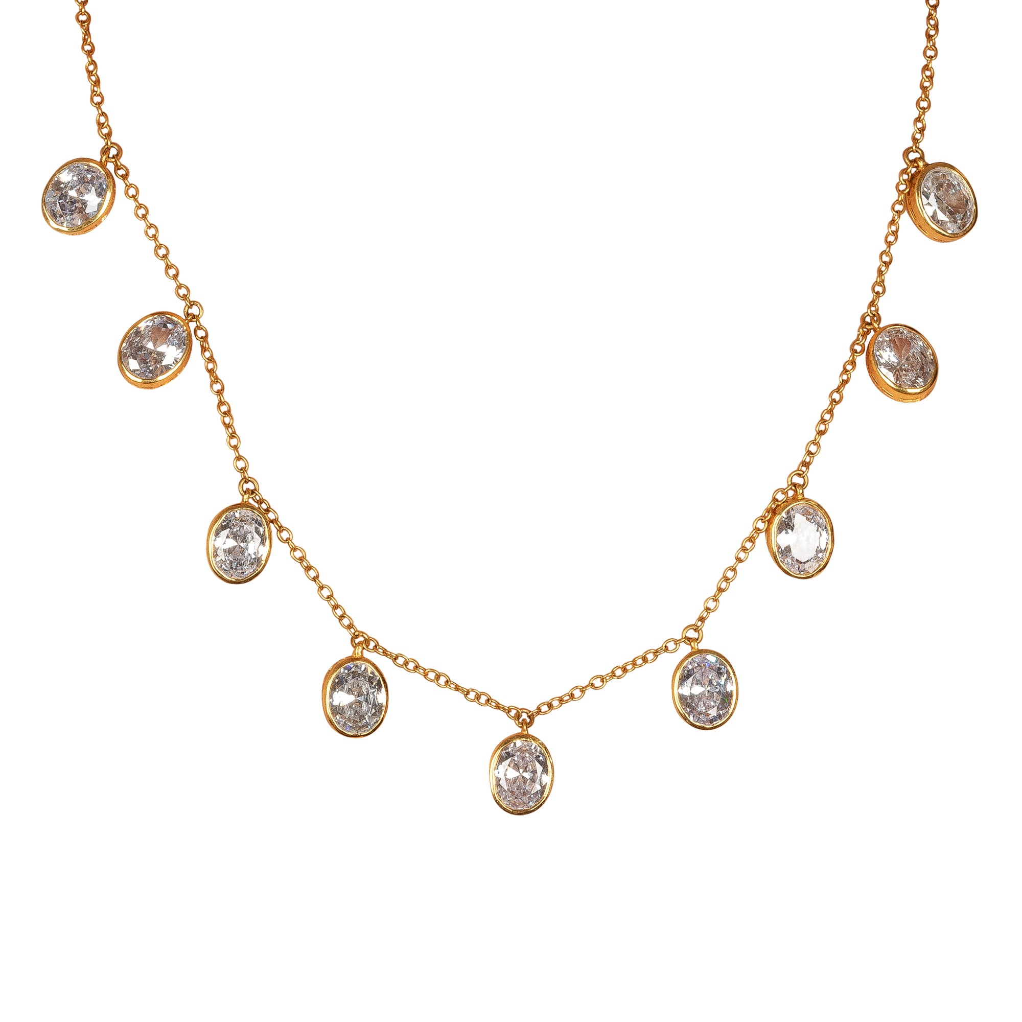 Oval Cut Diamond Necklace
