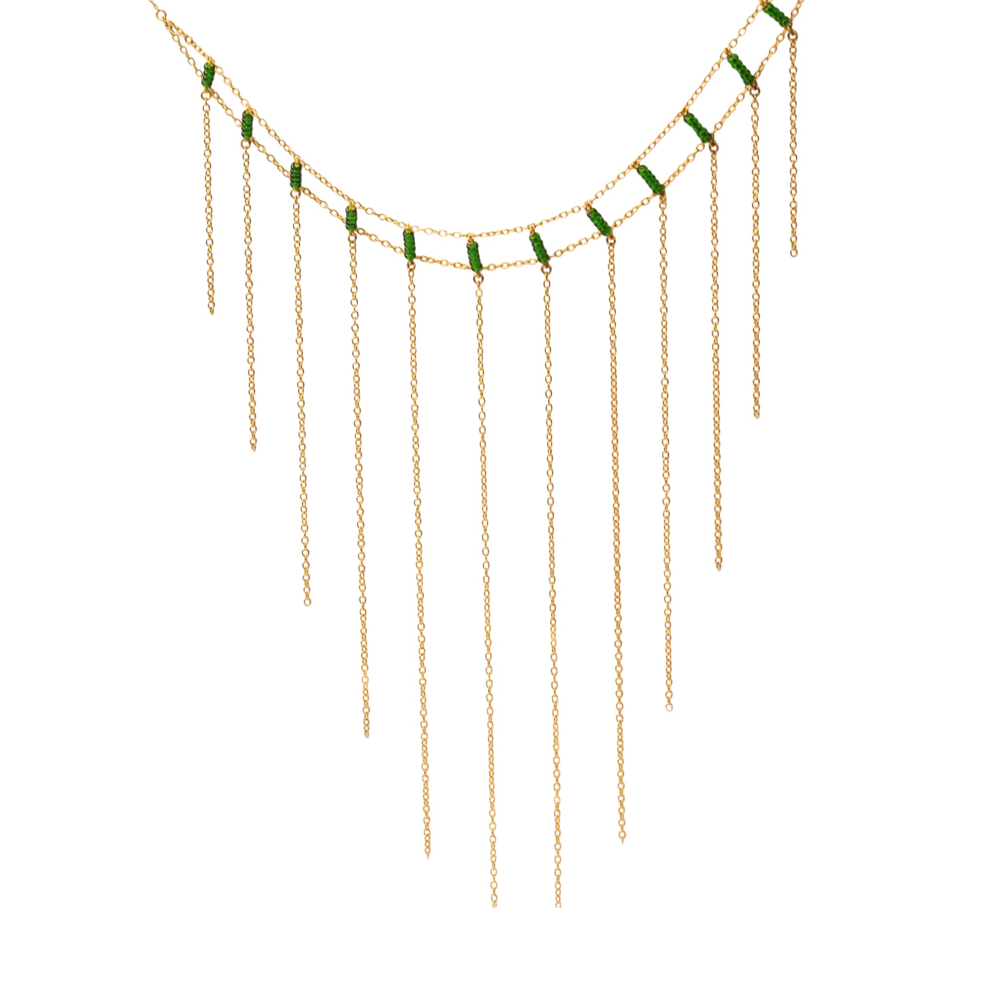 Emerald Waterfall Choker Necklace