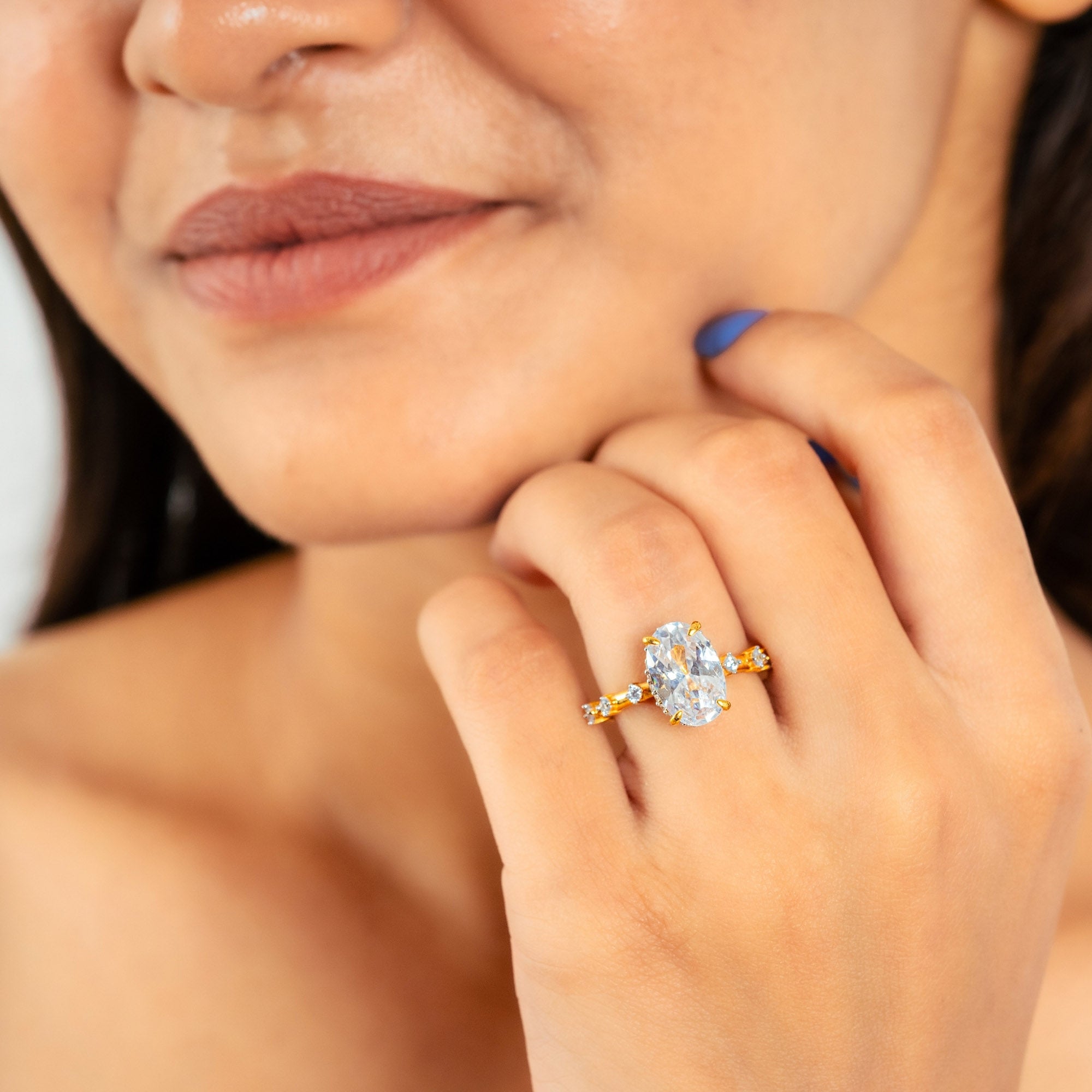 Elegant Oval Cut Solitaire Ring