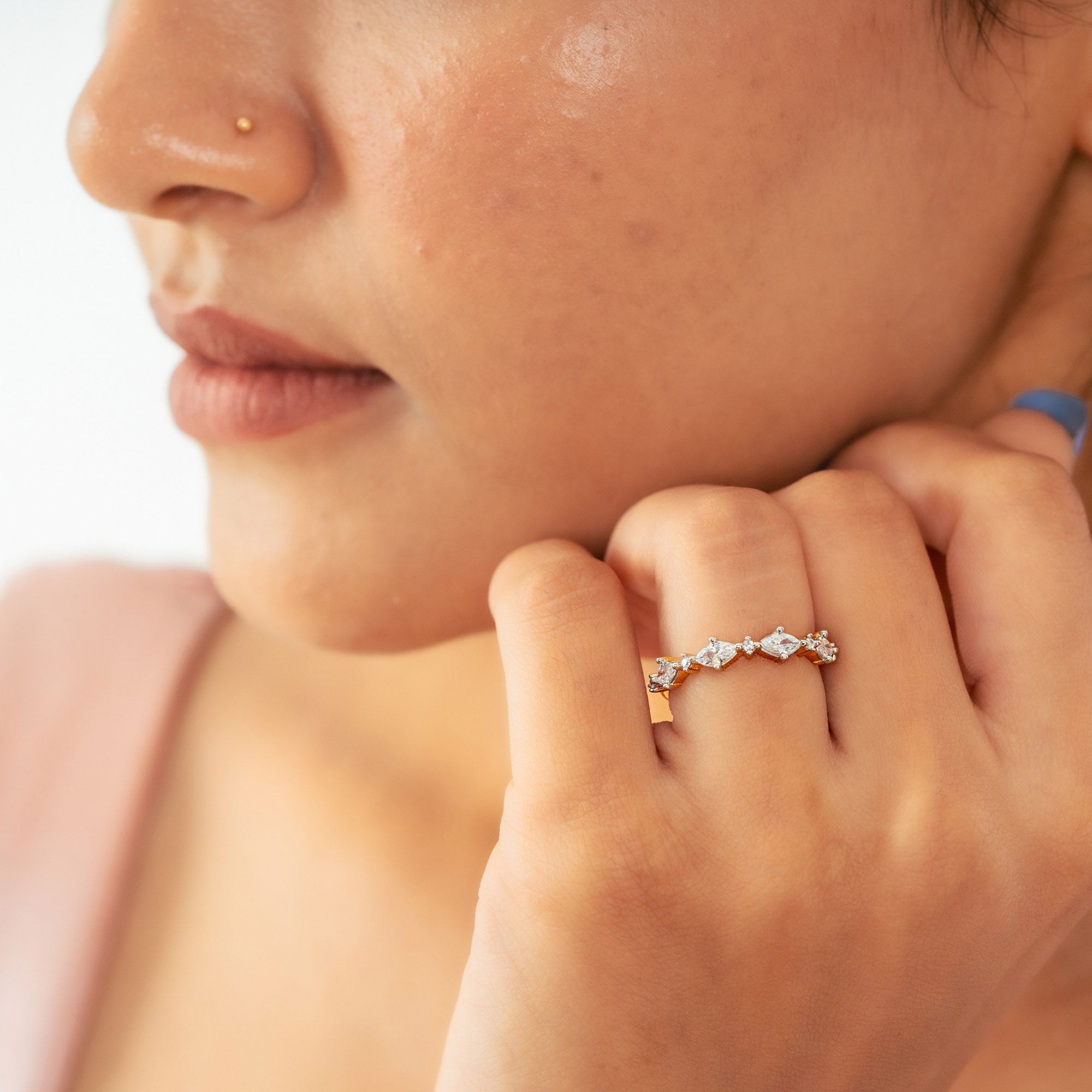 Sterling Silver Six Layer Stackable Ring for Women