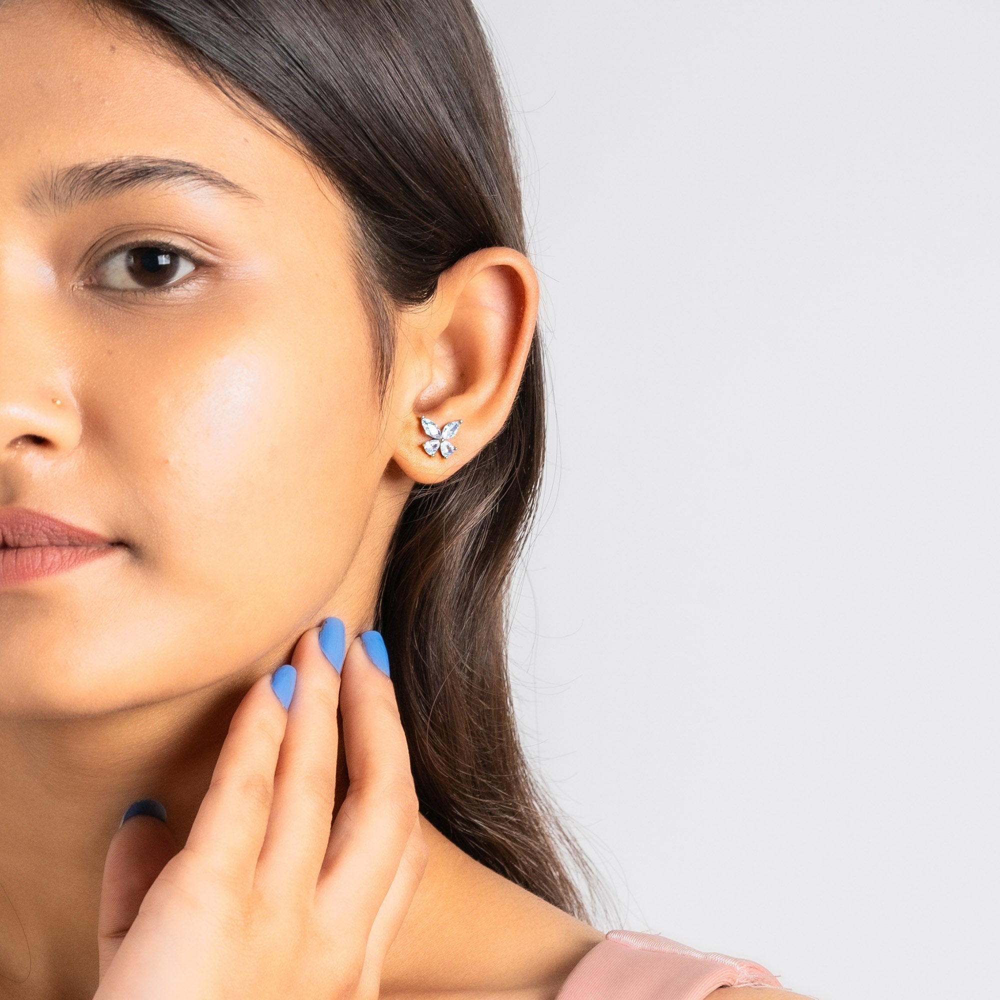 Dainty Butterfly Silver Studs