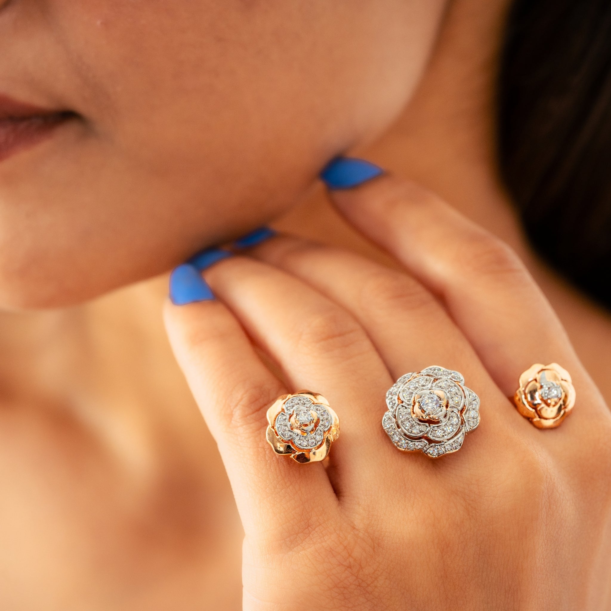 Rose Gold Plated Floral Ring