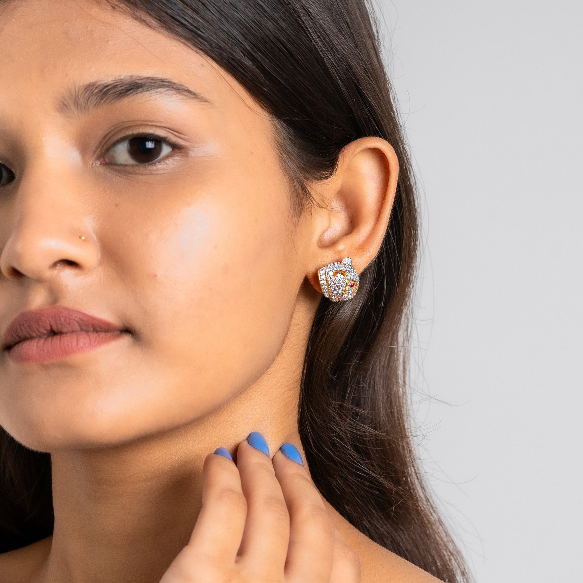 Panther Head Stud Earrings