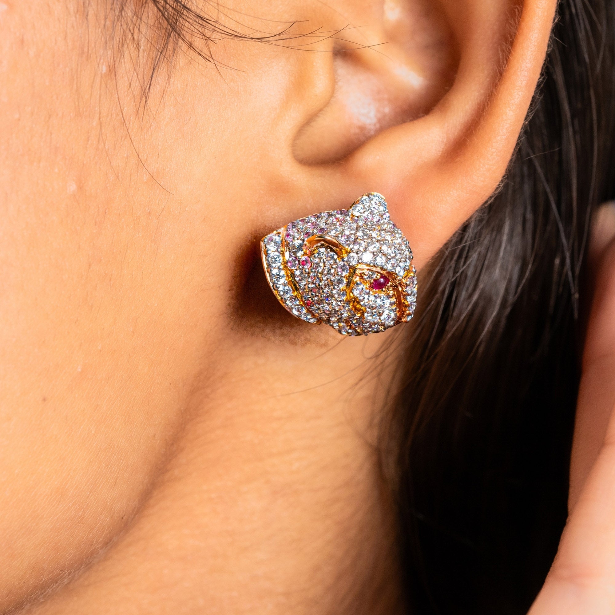 Panther Head Stud Earrings