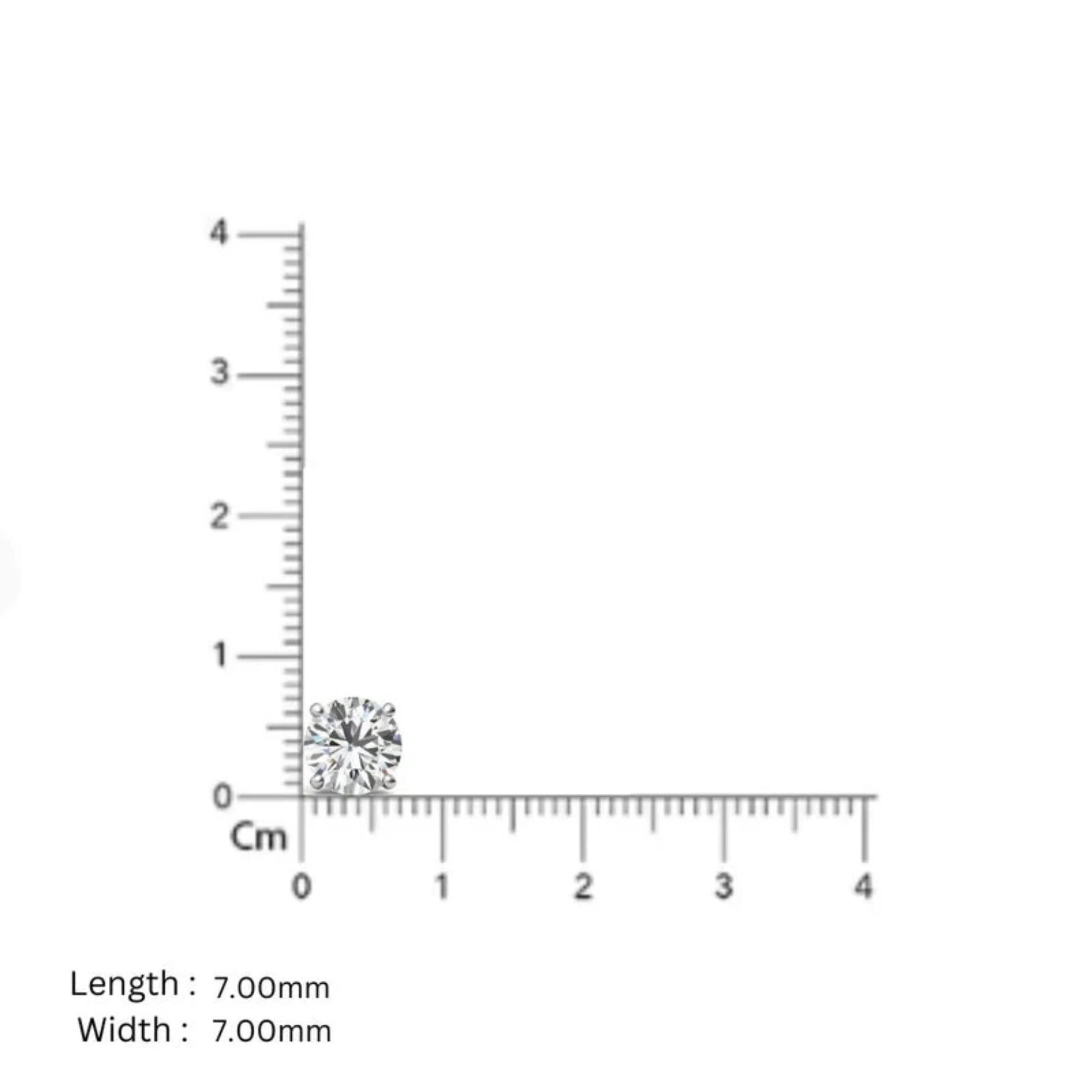 Four-Prong Round Solitaire White Gold Silver Brilliant Earrings for Women