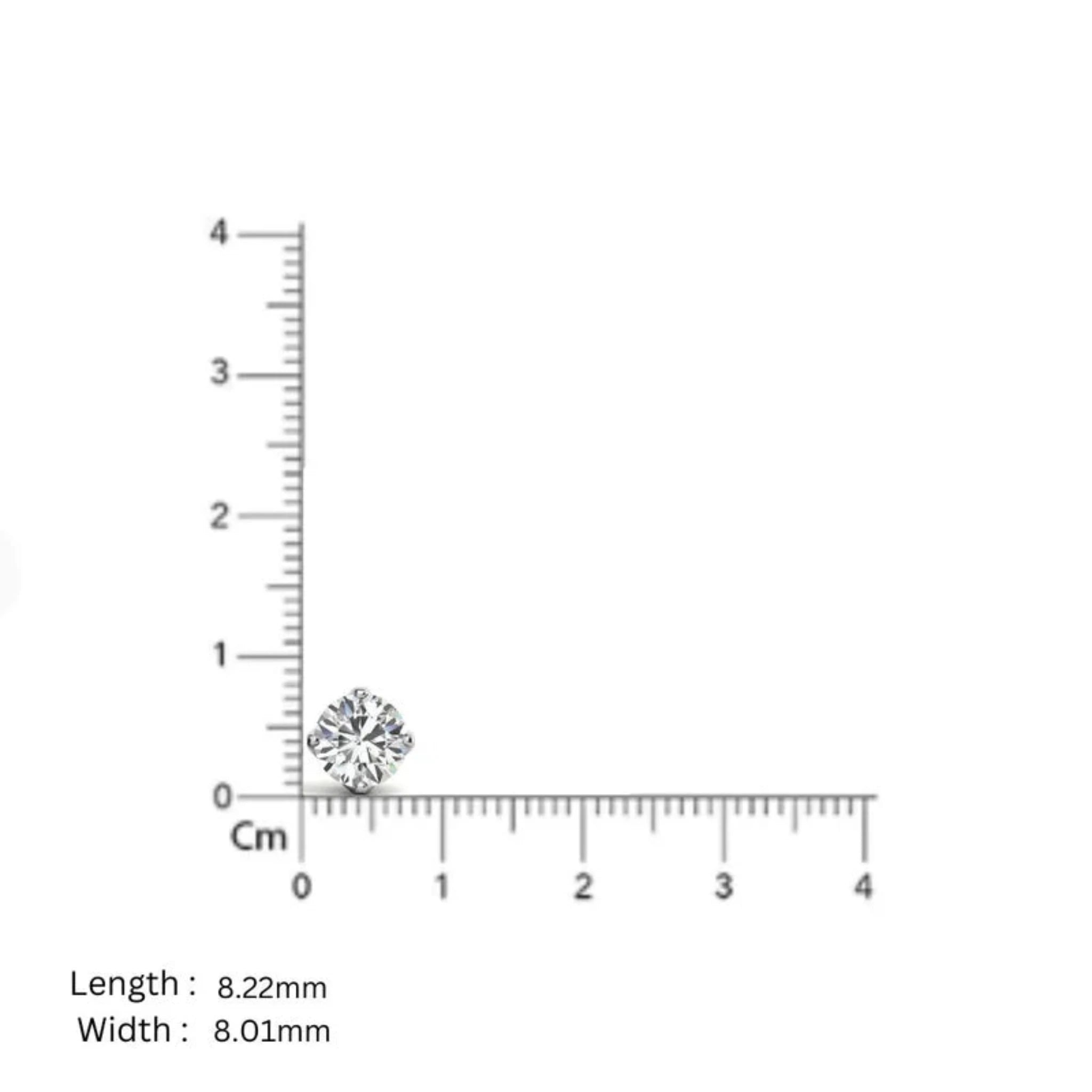 Round Solitaire White Gold Silver Simulated Diamond Earring For Woman