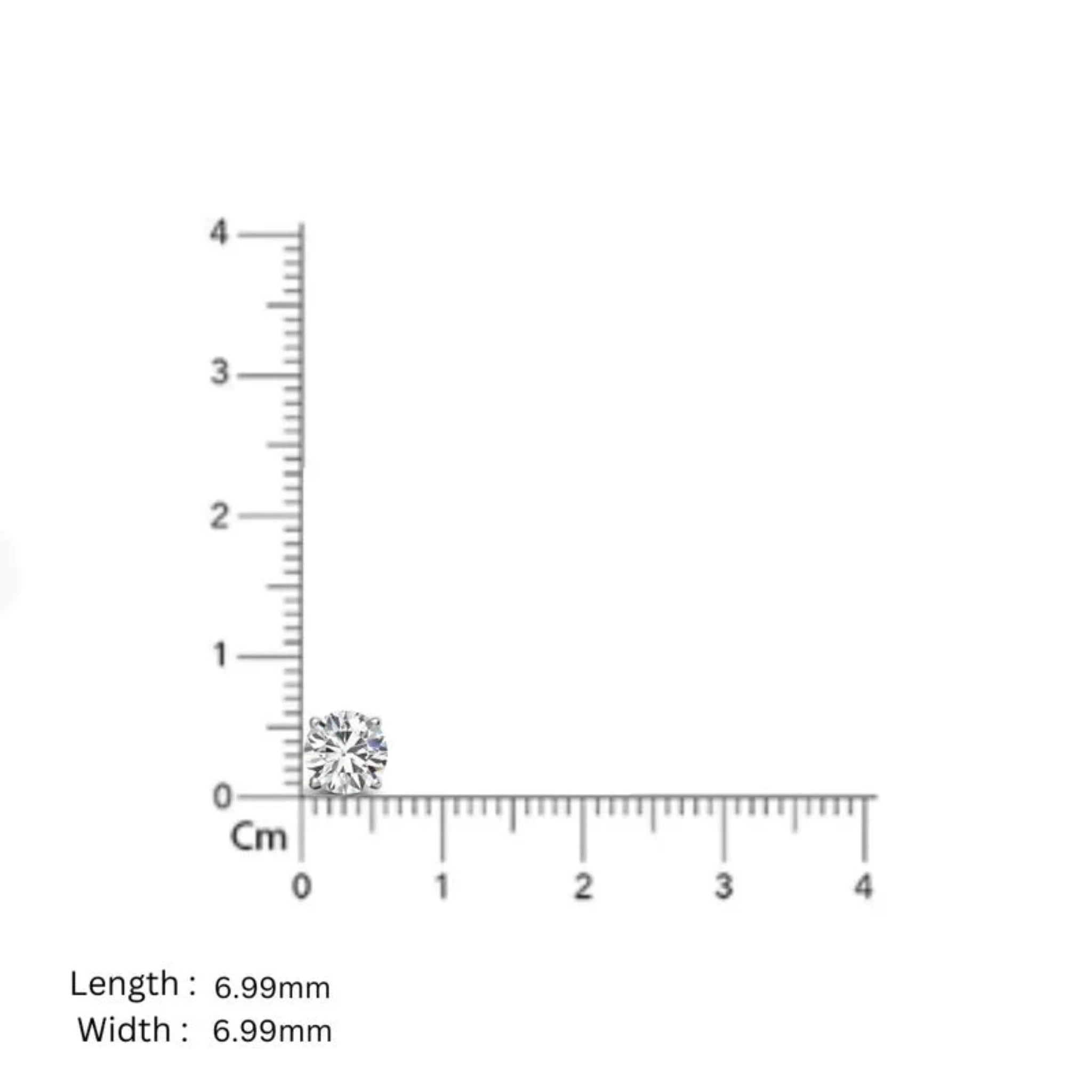 Elegant Round Solitaire White Gold Silver Sparkling Stud Earrings for Women