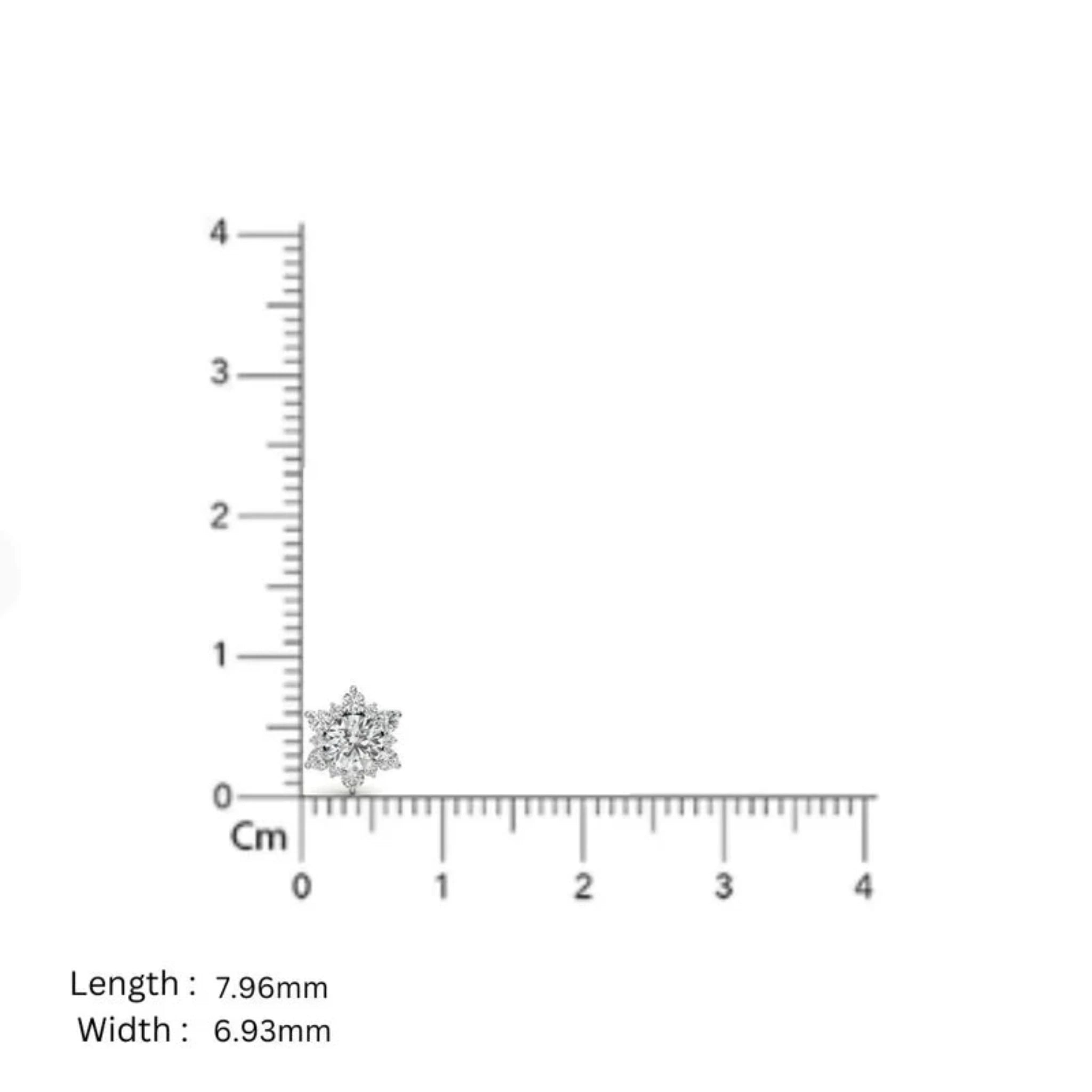 Radiant Floral Snowflake White Gold Silver Diamond Simulant Earring For Woman