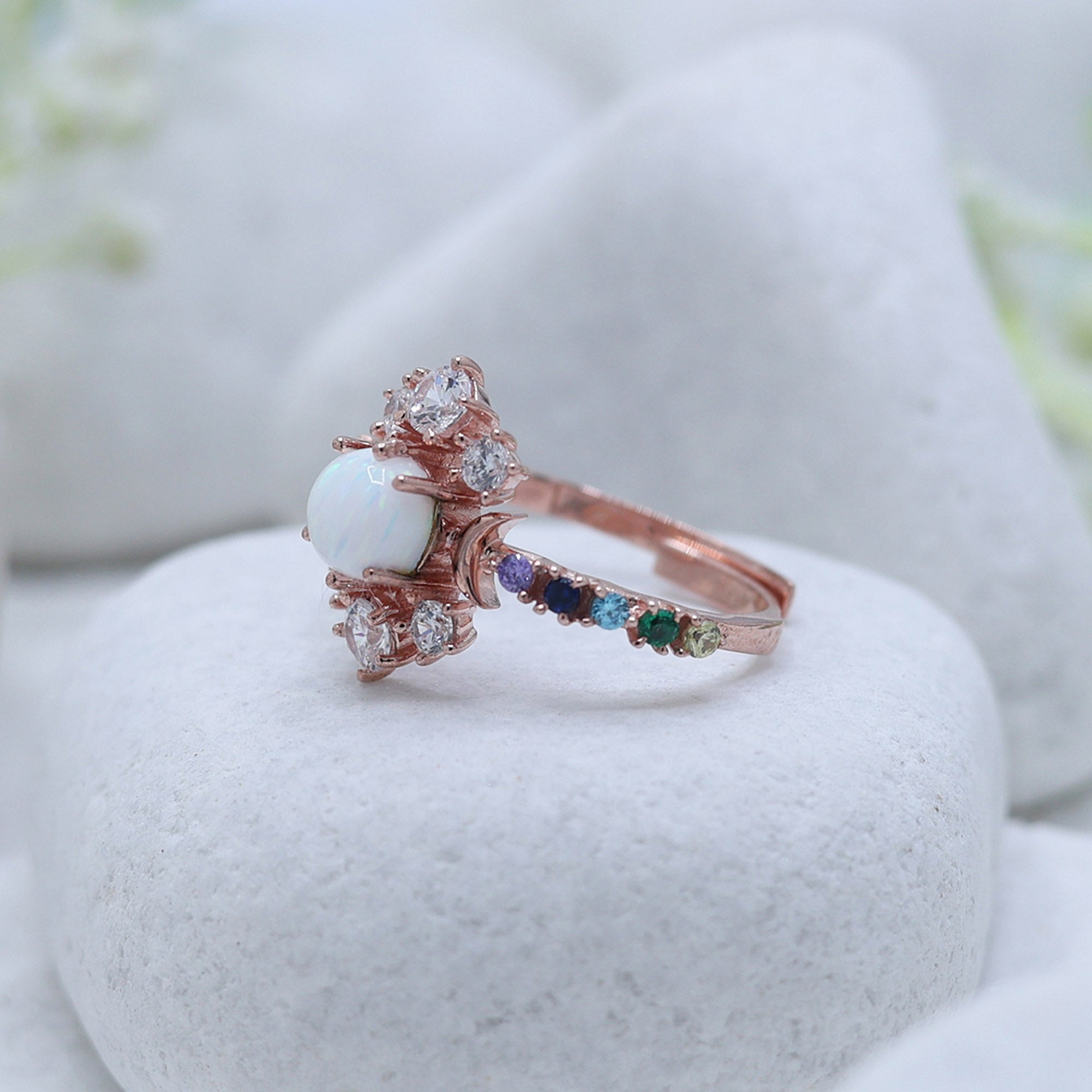 Orbit Glow Multi Stone Ring
