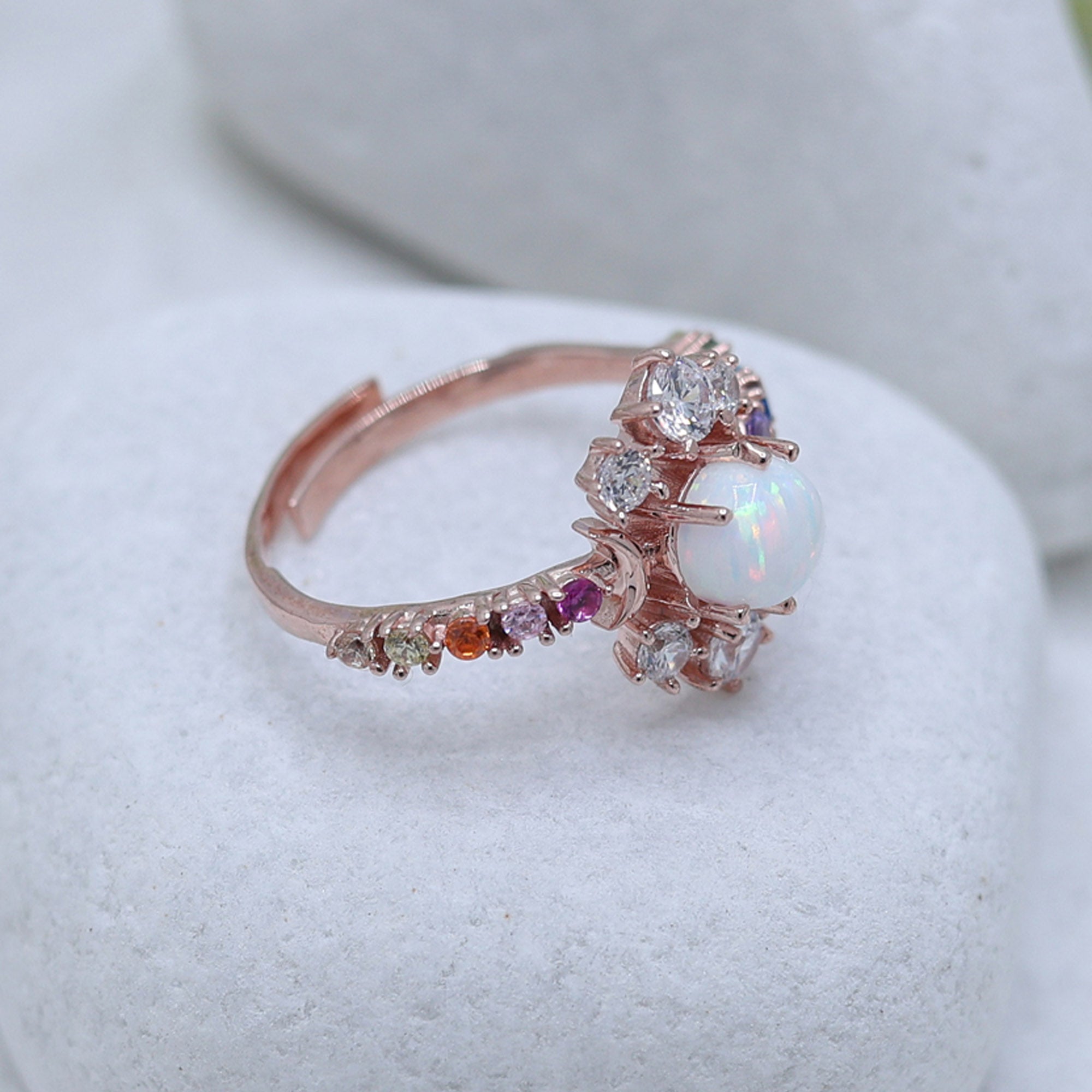 Orbit Glow Multi Stone Ring