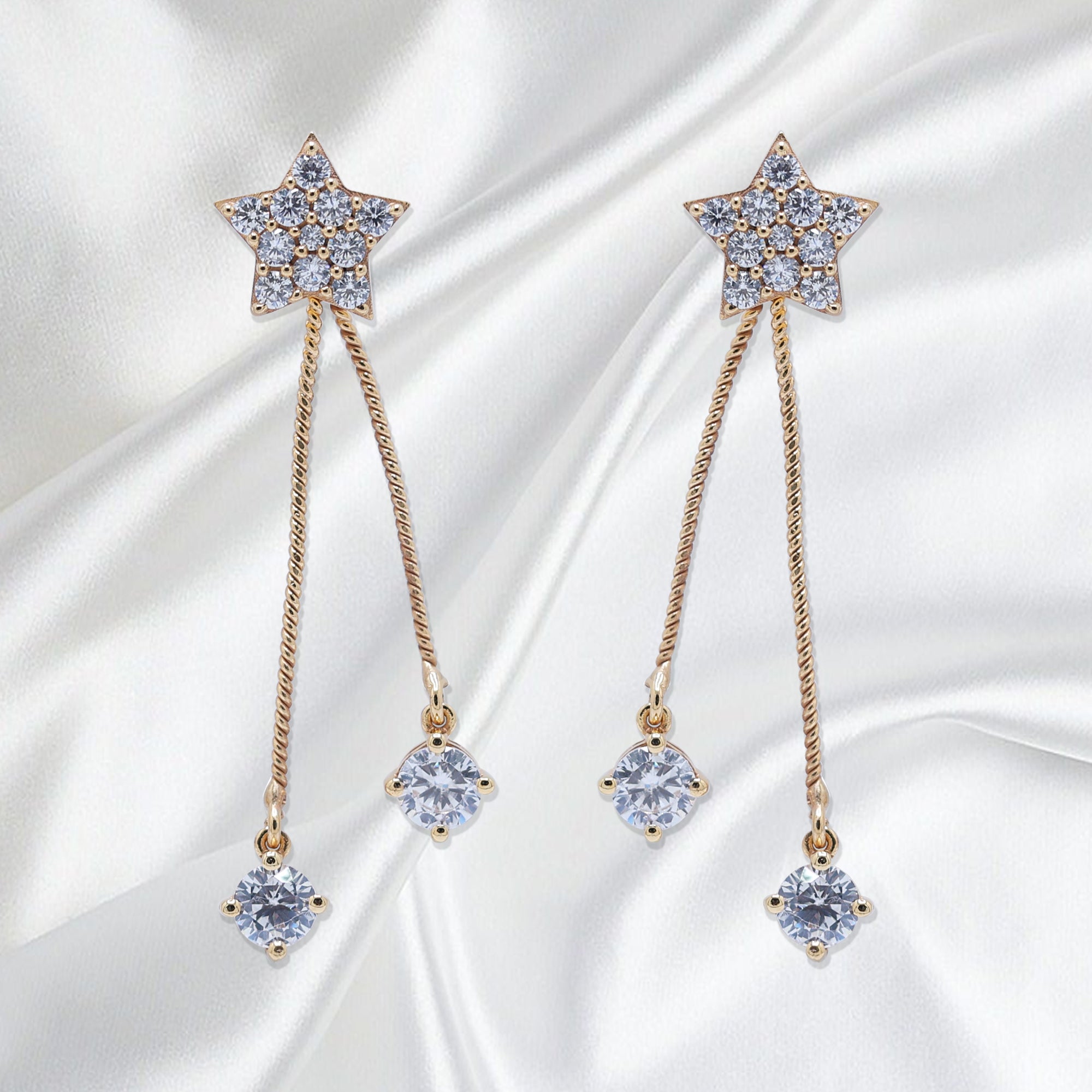 Charming Gold Plated Star Earrings