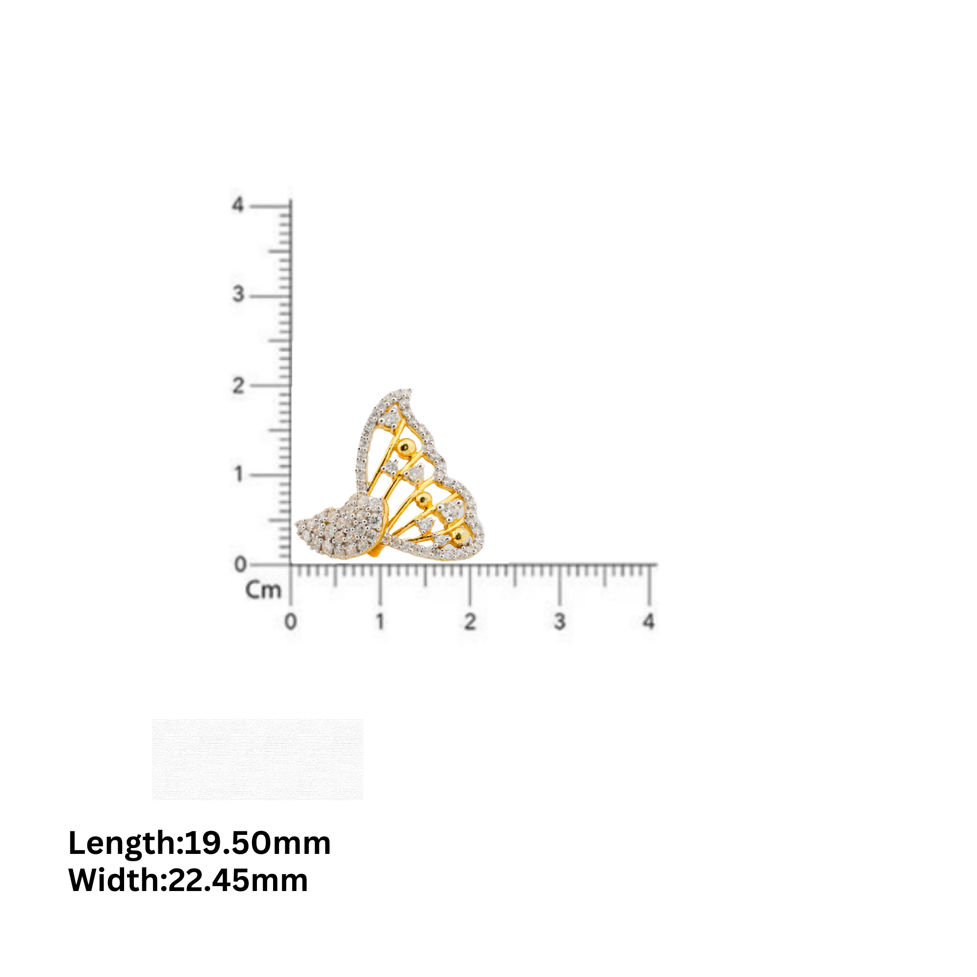 Elegant Butterfly Wing Silver Yellow Gold Earring For Women