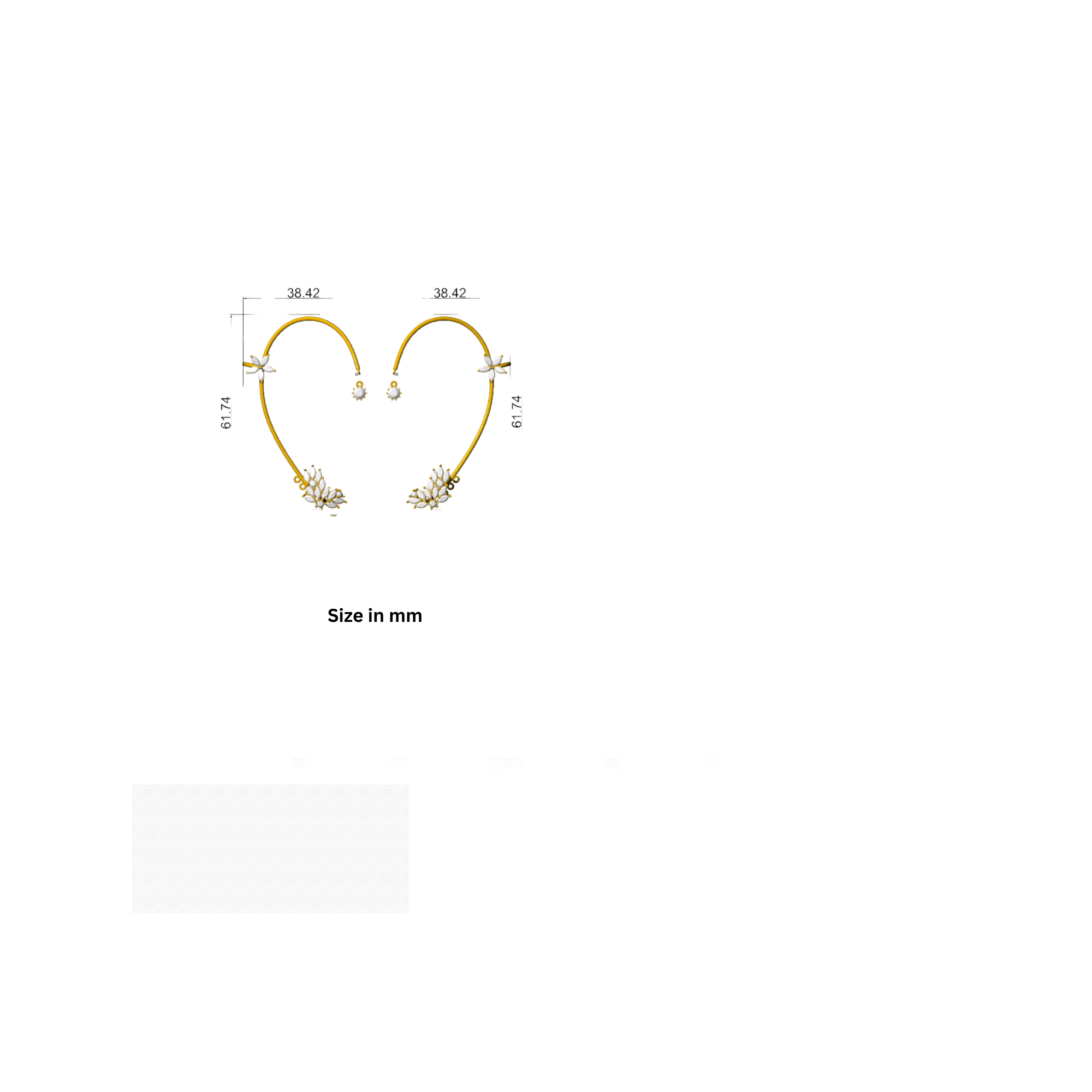 Floral Wing Diamond Ear Cuffs