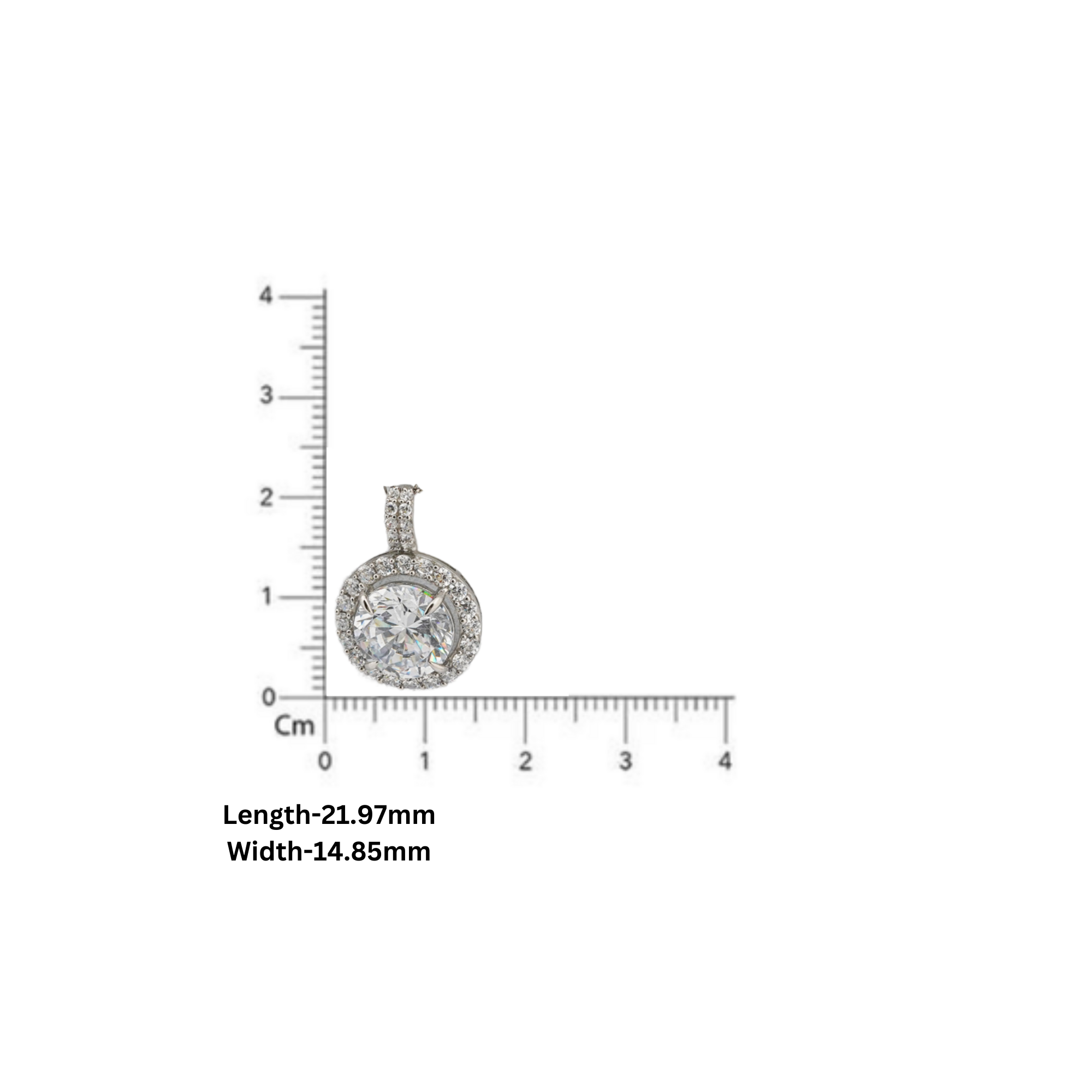 925 Sterling Silver Round Cut pendant AUS-1127