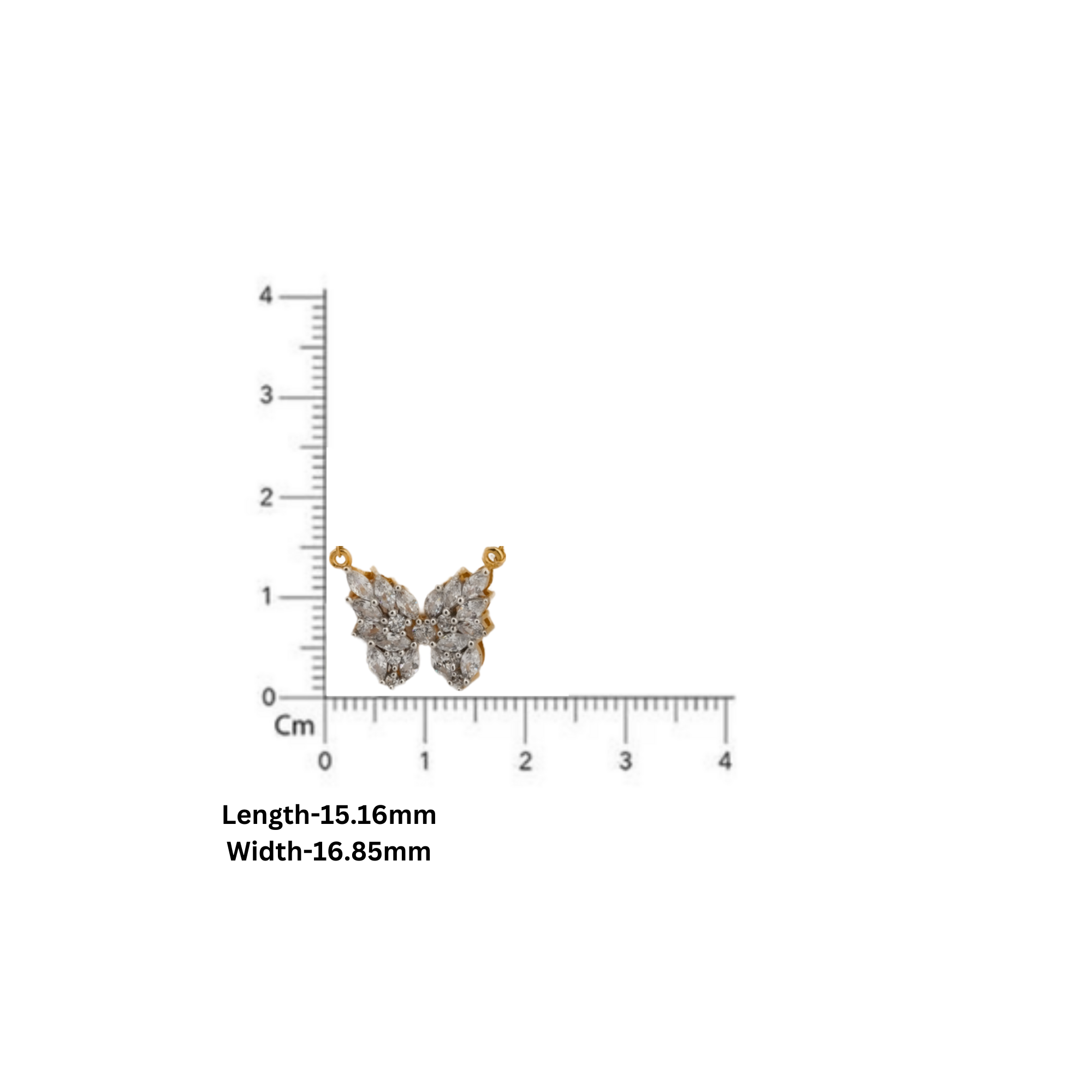 Yellow Gold Plated Marquise Butterfly Pendant