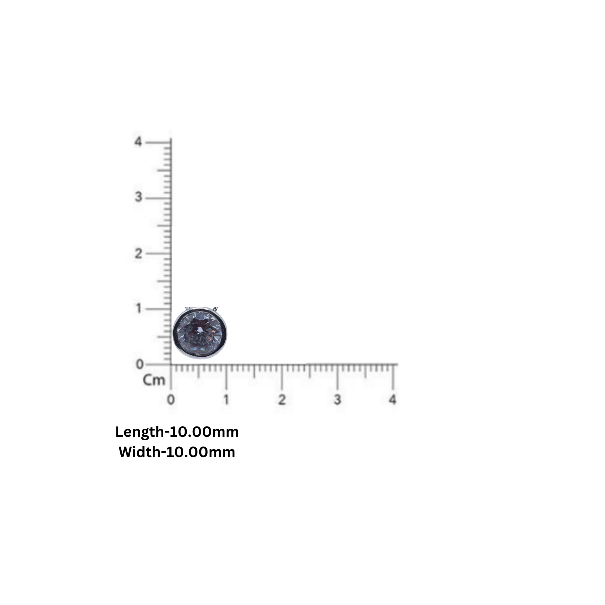 Sterling Silver Round Cut Diamond Pendant