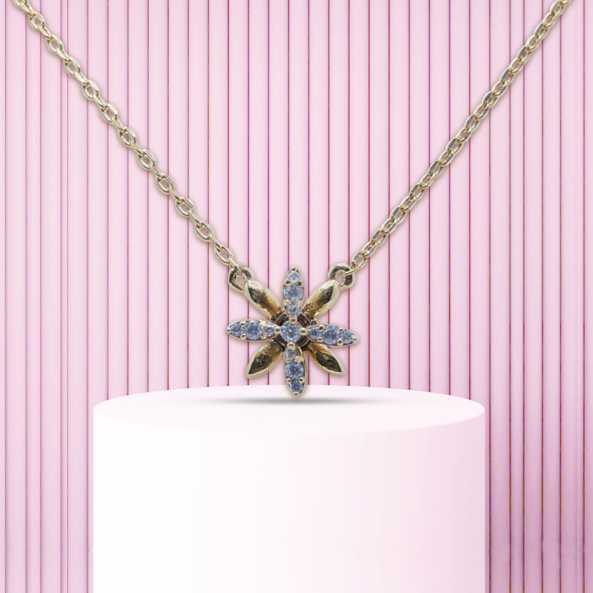 Gold Plated Silver Floral Pendant