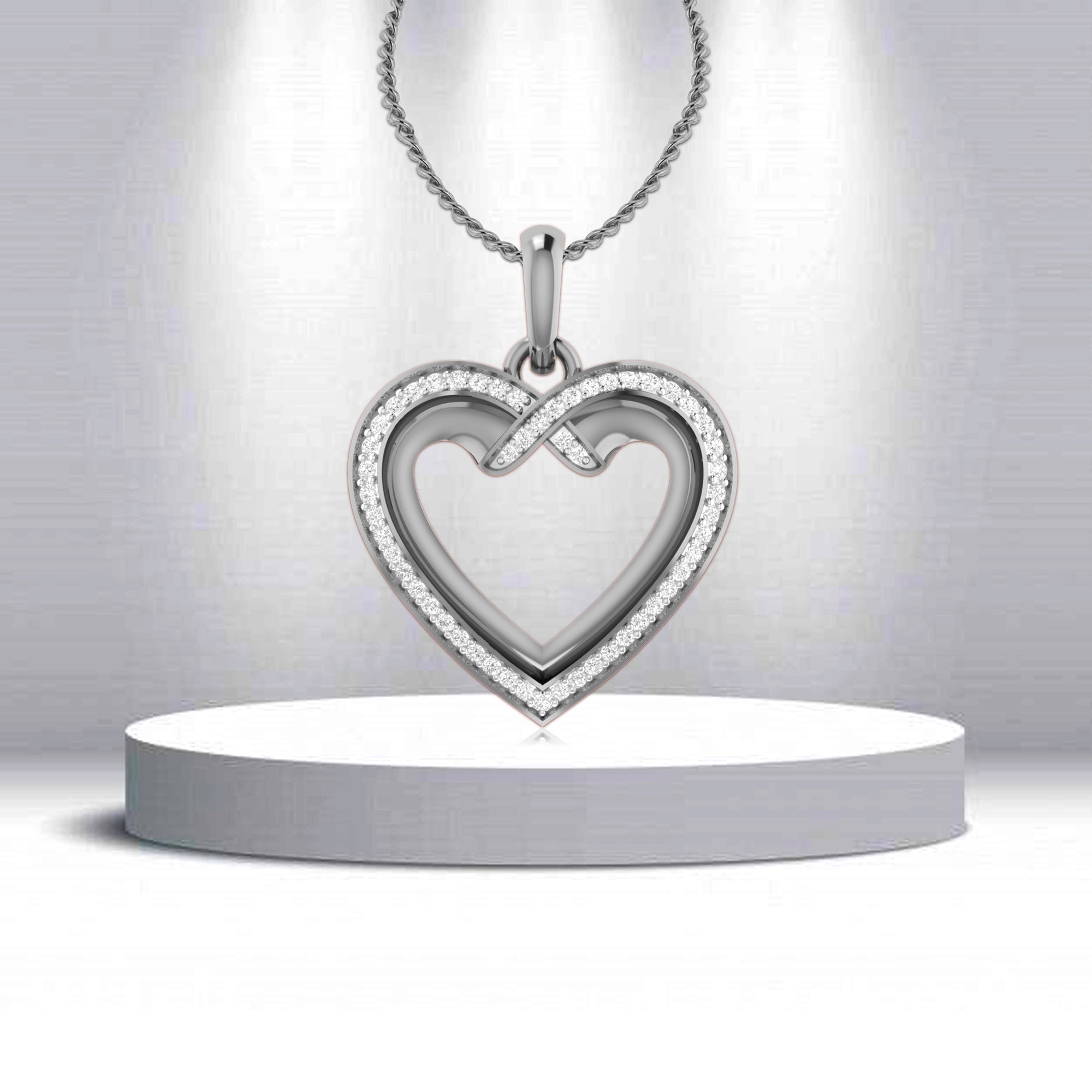 White Gold Heart Pendant