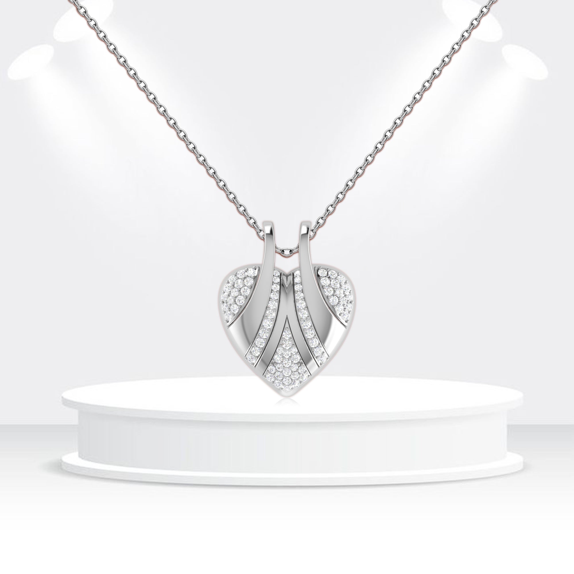 White Gold Diamond Heart Pendant