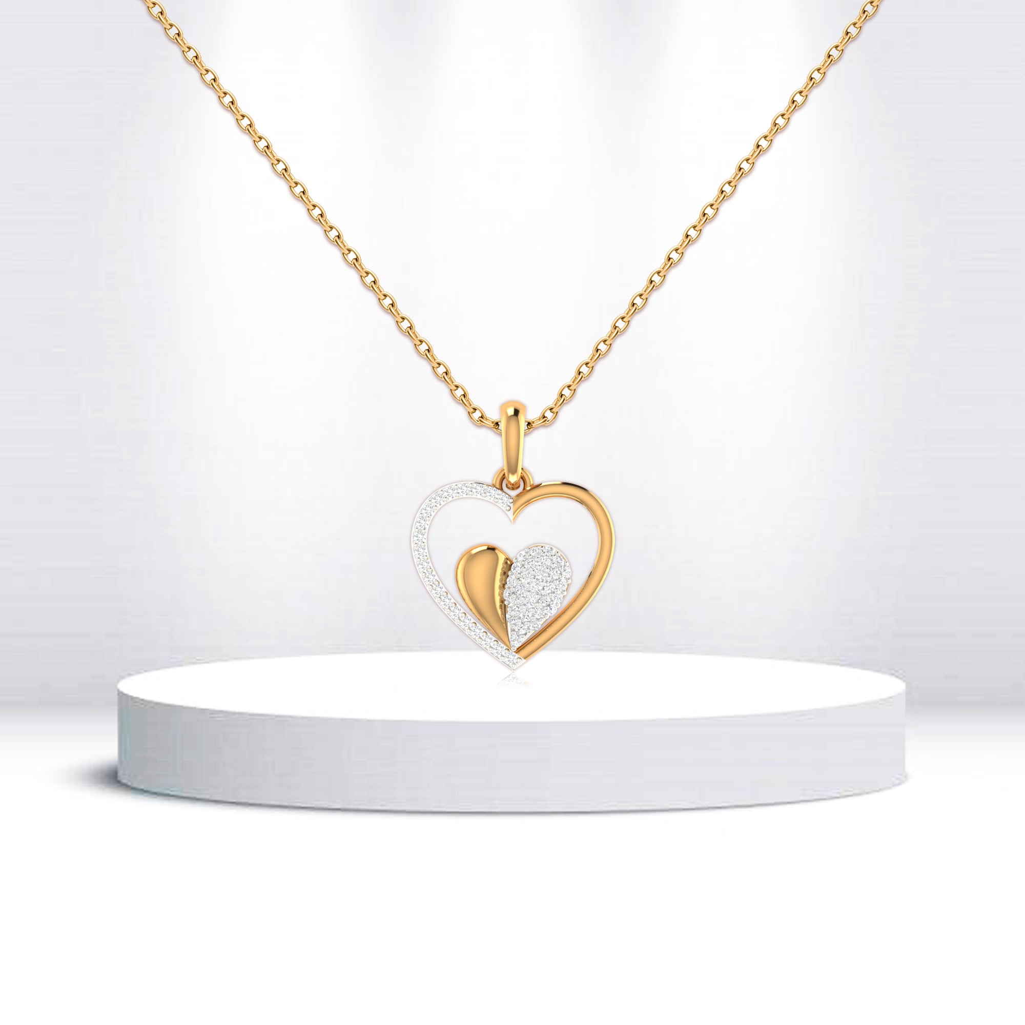 Diamond Accented Heart Pendant