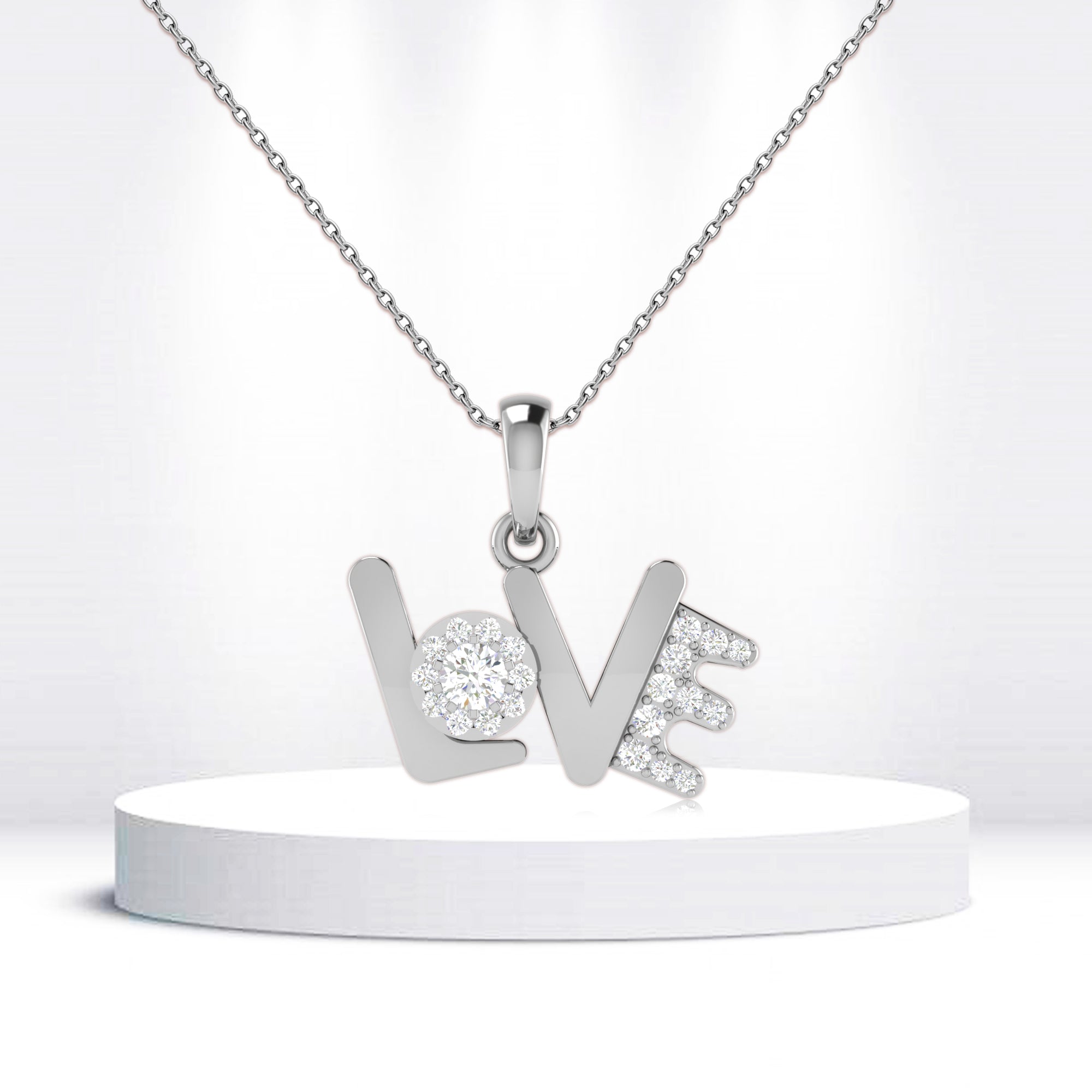 Sterling Silver Love Script Pendant