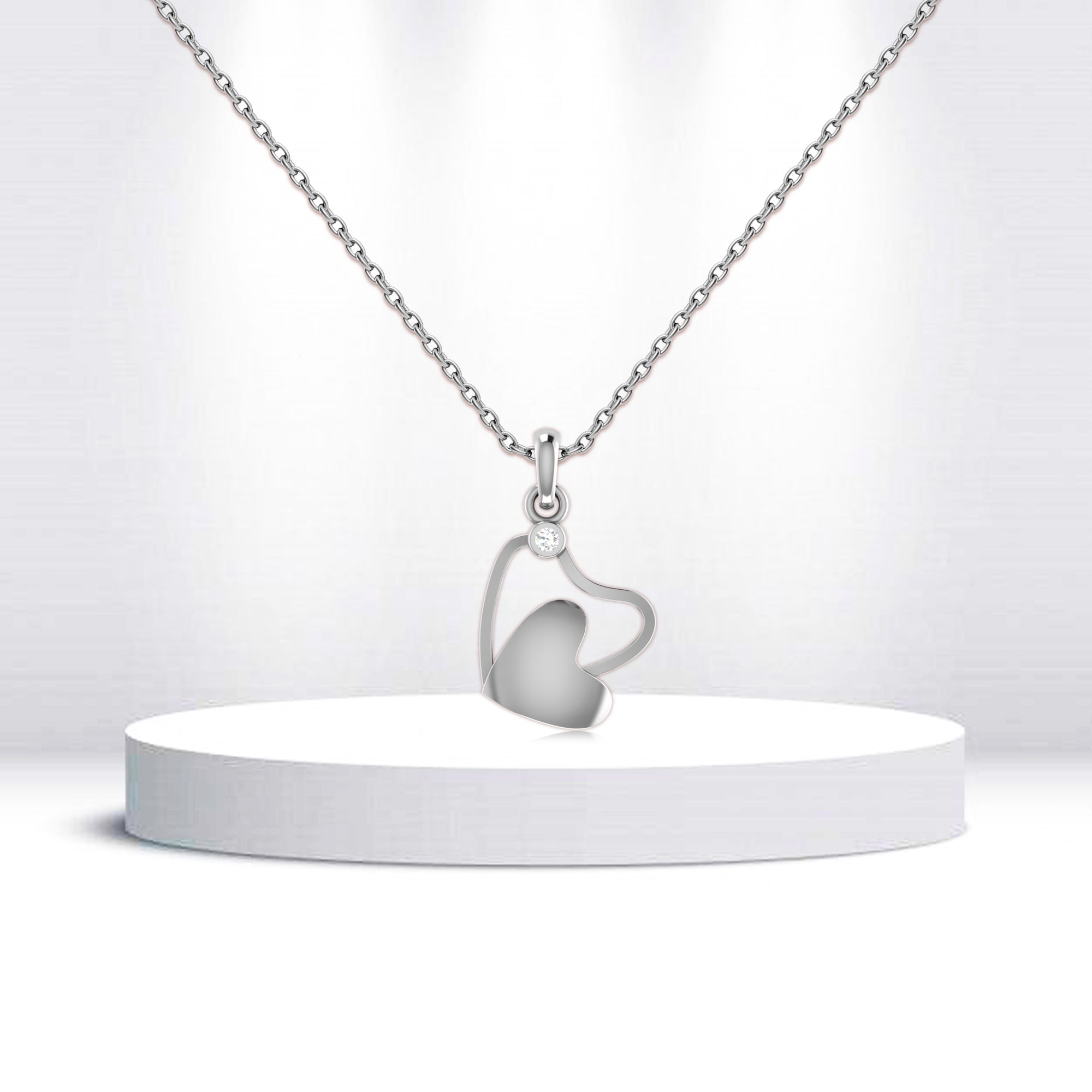 Sterling Silver Stylish Heart Pendant