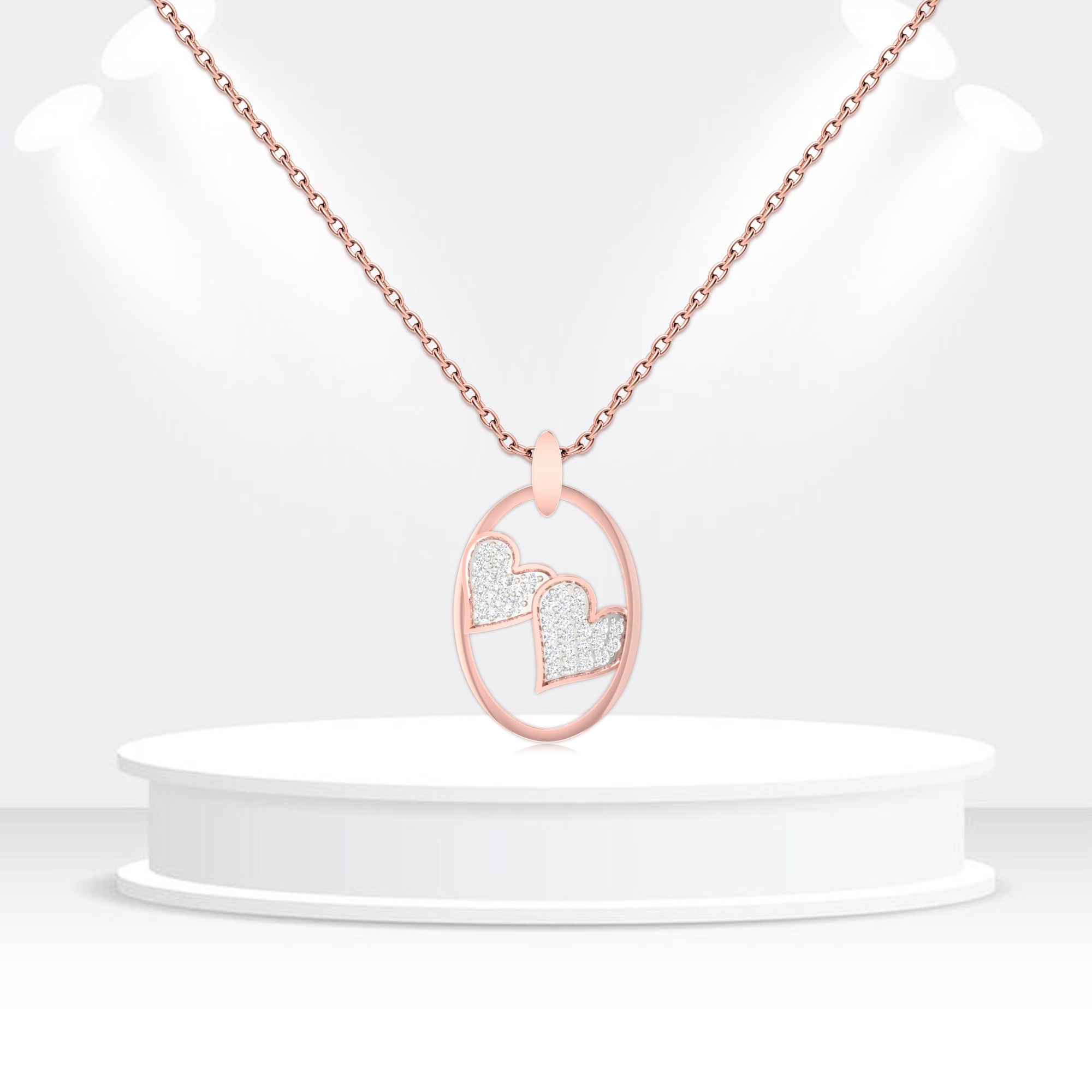 Elegant Twin Heart Pendant