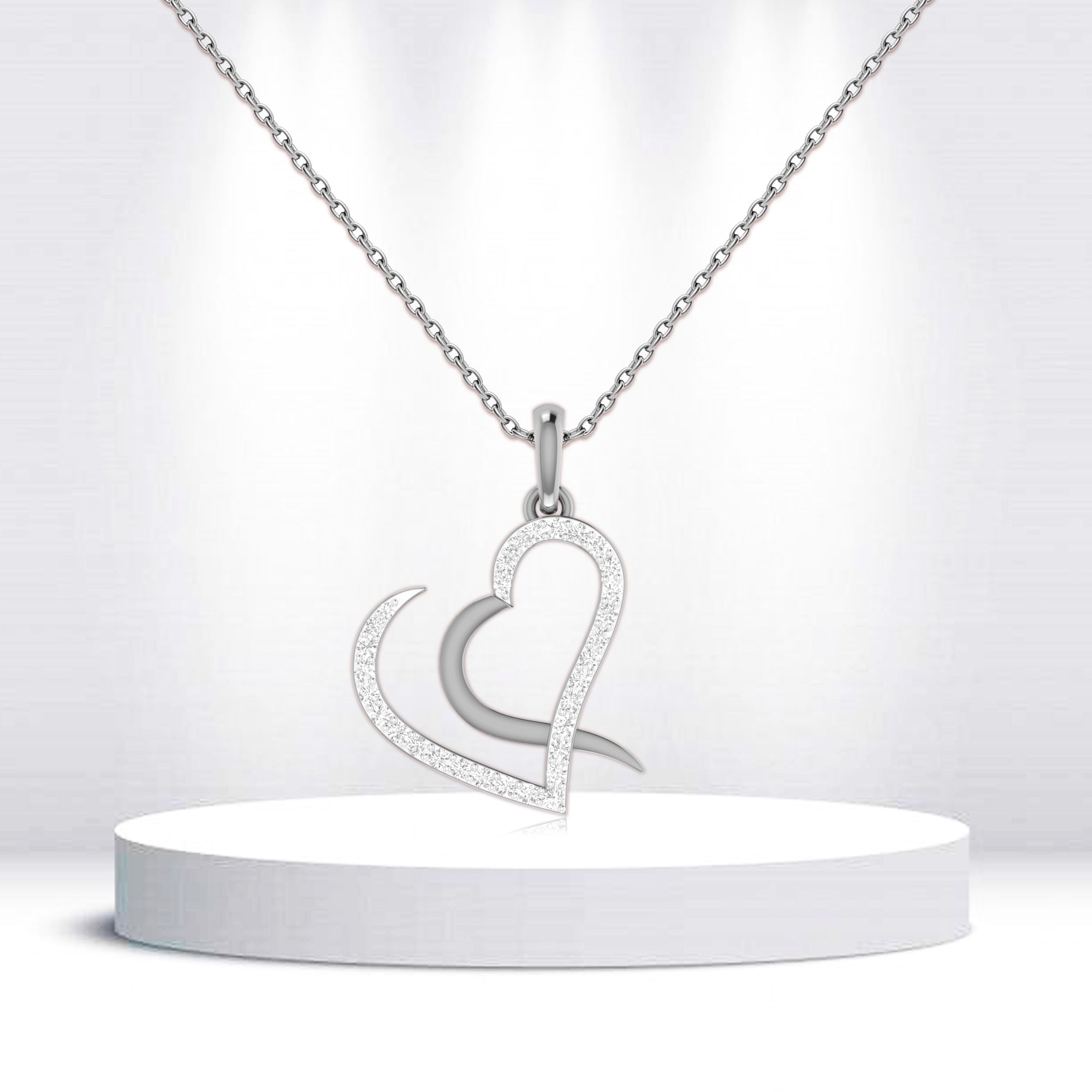 Sparkling Open Heart Pendant