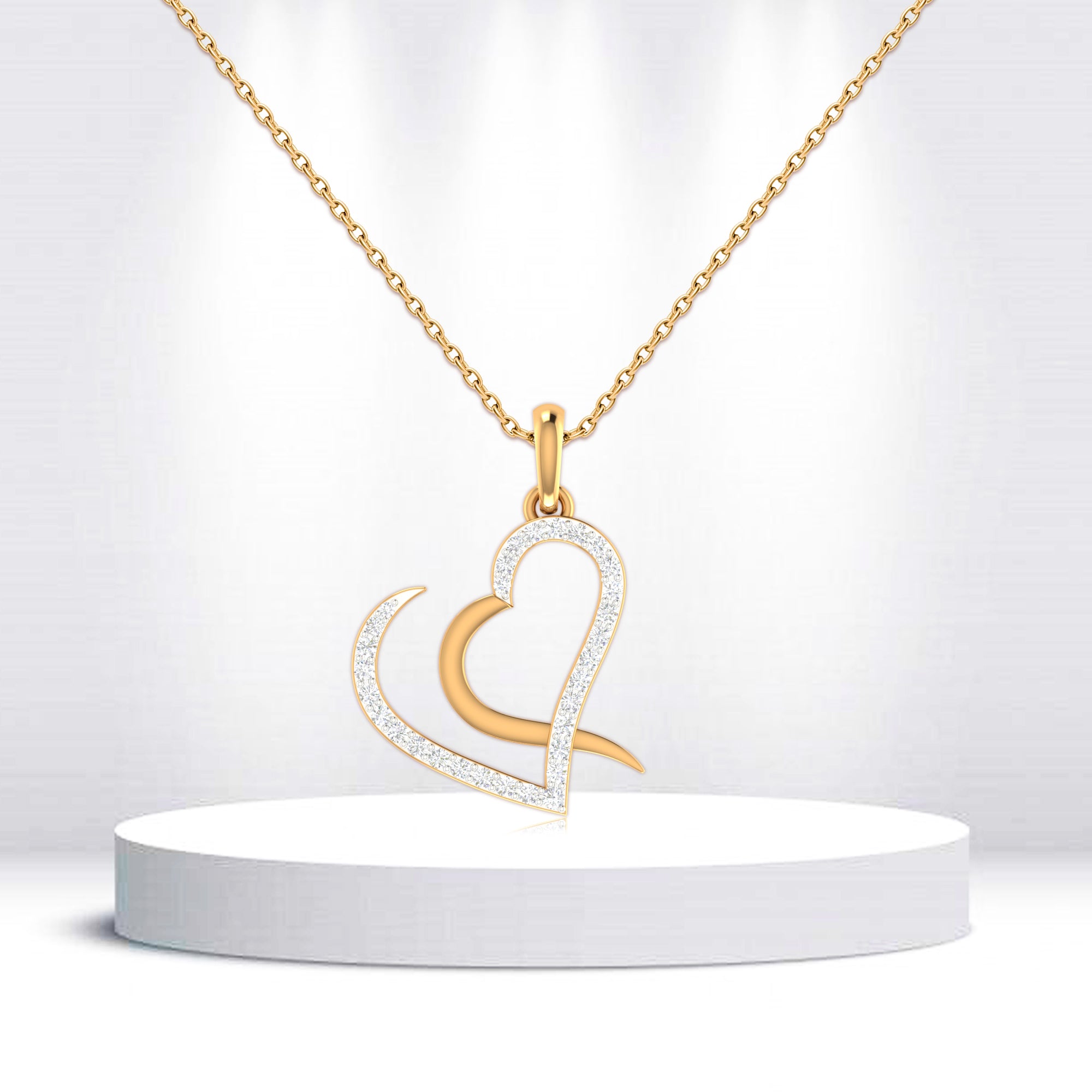 Open Heart Yellow Gold Pendant