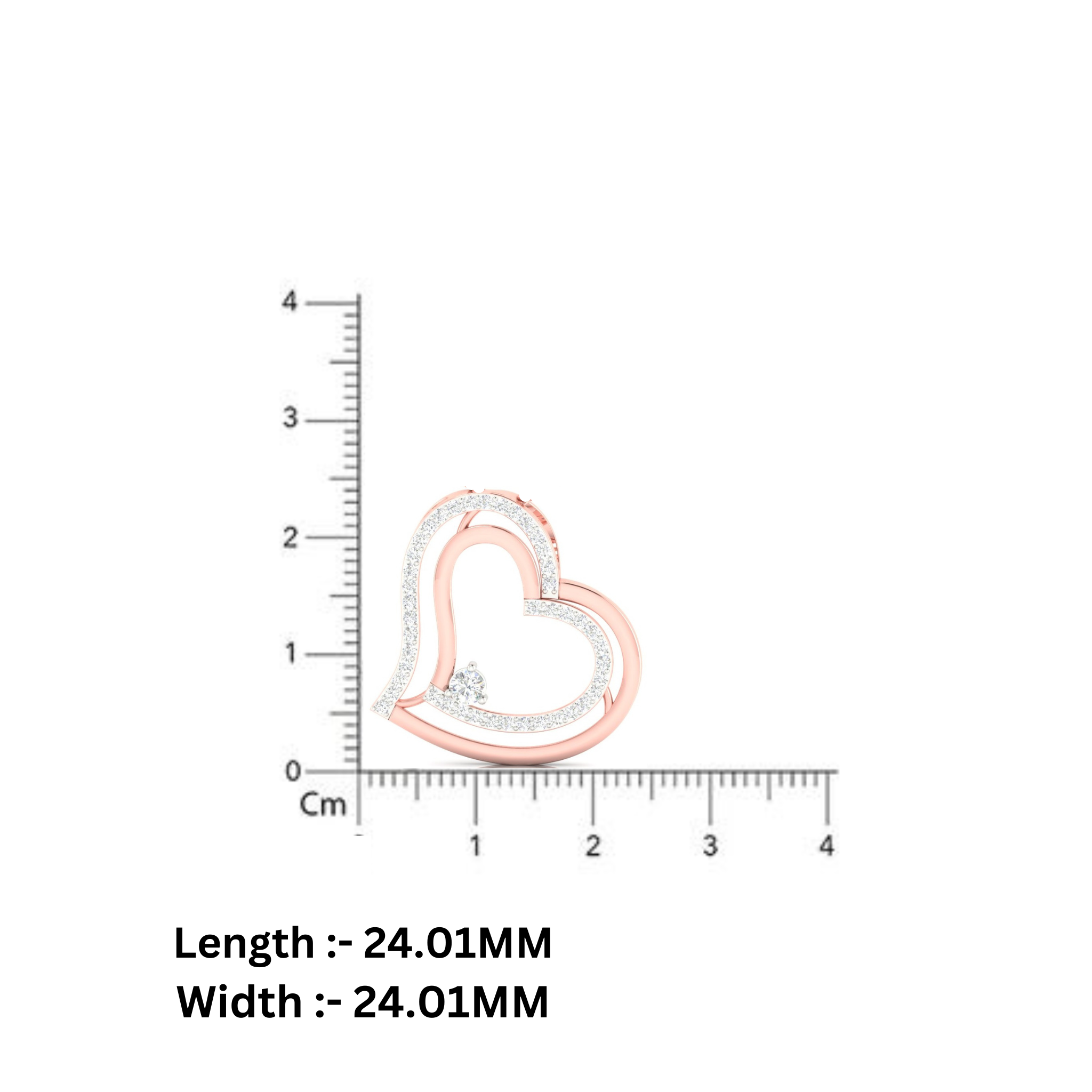 Silver Lustrous Adjustable Twin Heart Rose Gold Pendant For Women