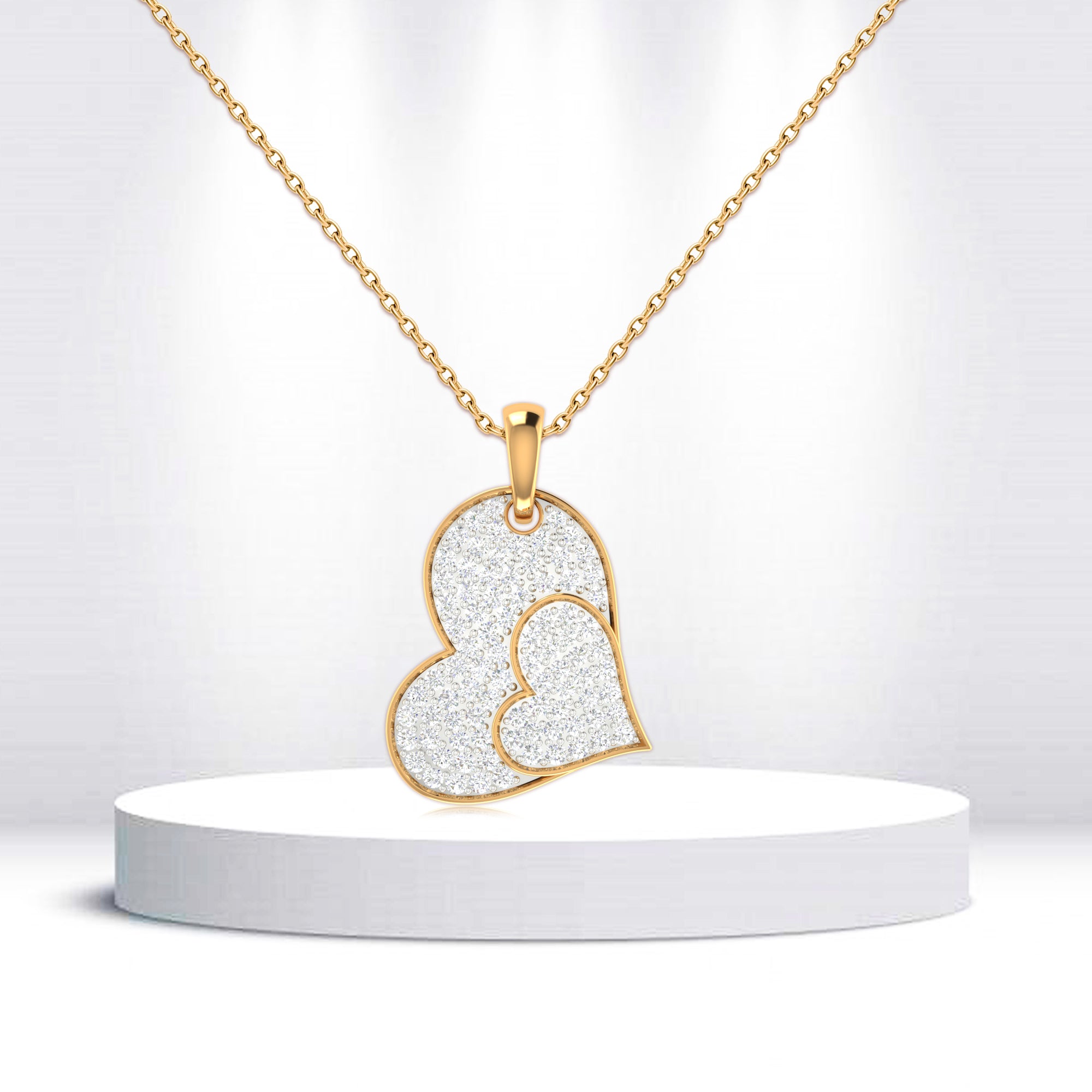 Gold Plated Double Heart Pendant