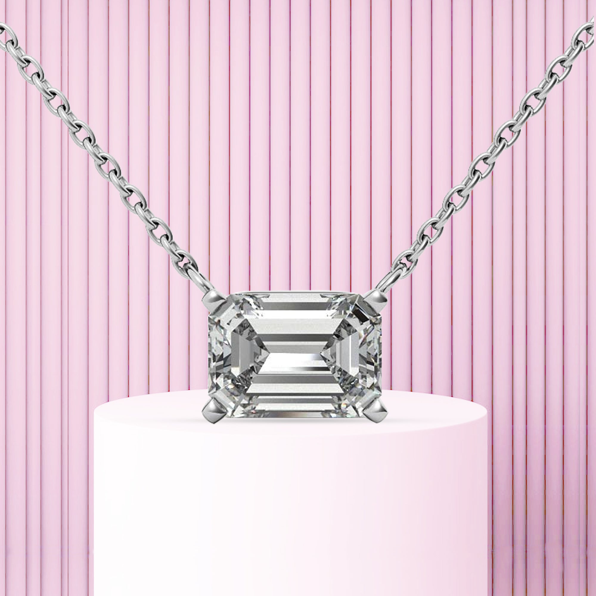 Solitaire Emerald Cut Pendant