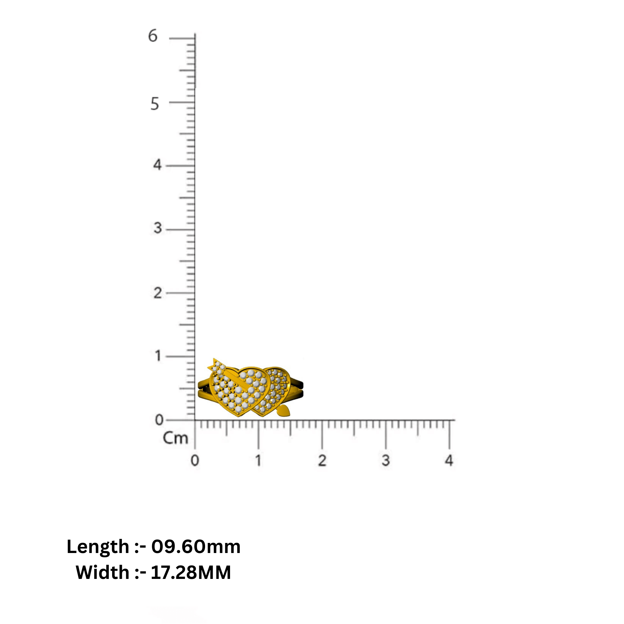 Dual Heart Rose Gold Silver Adjustable Cupid's Arrow Band For Women