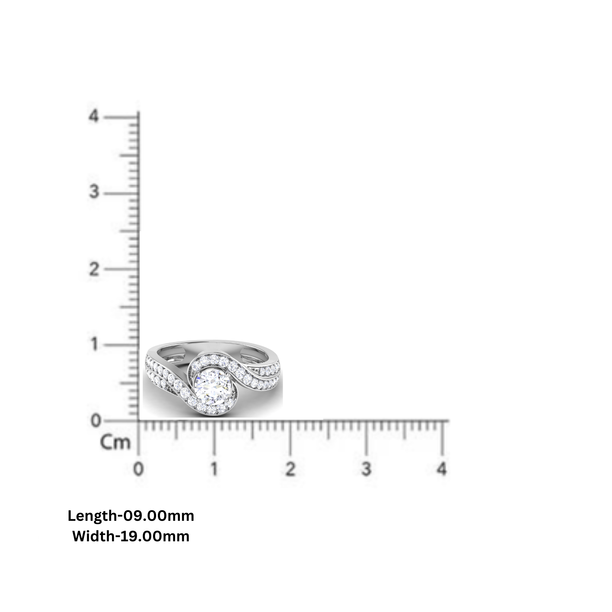 White Gold Adjustable Silver Twisted Band Bridal Solitaire Ring For Woman