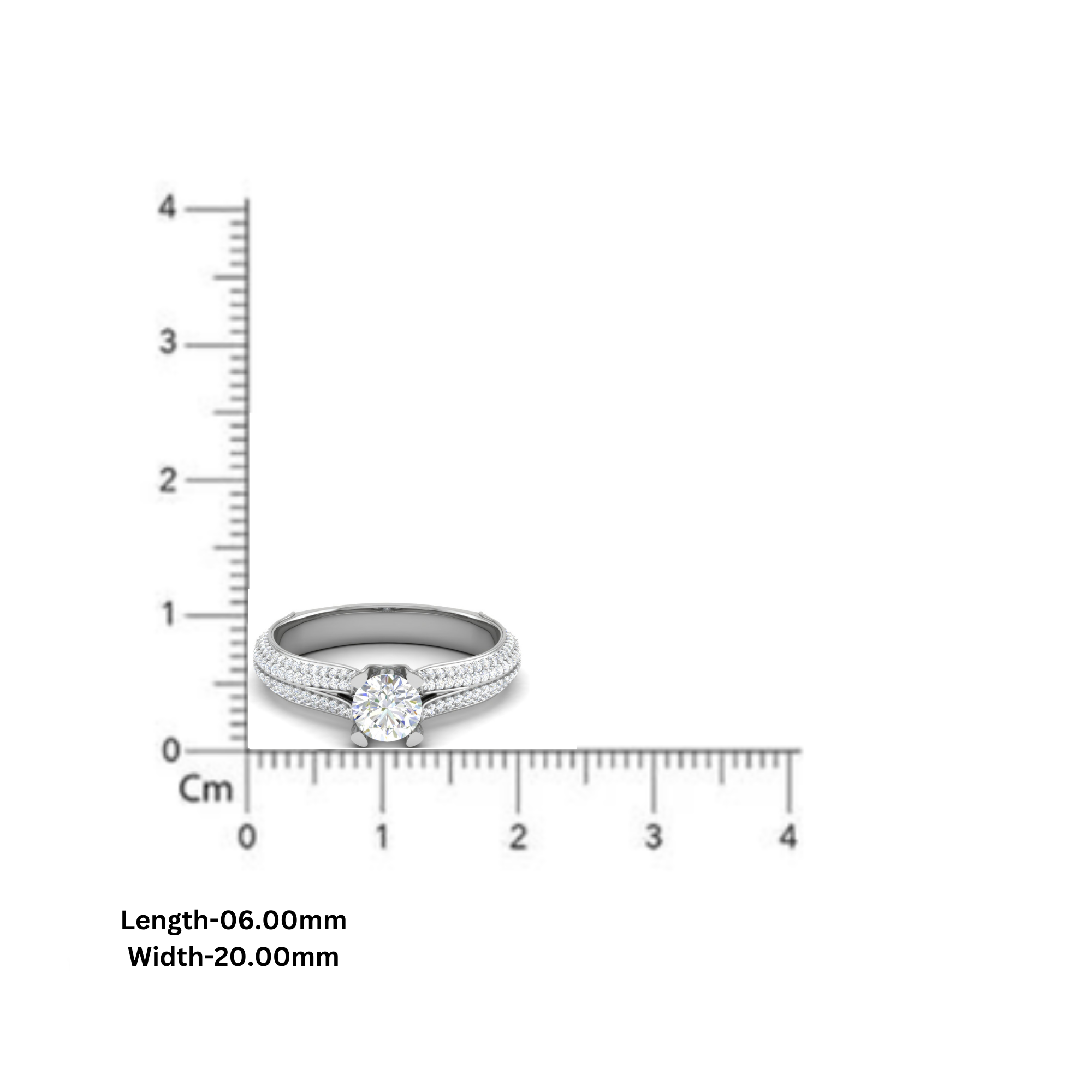 White Gold Adjustable Silver Split Shank Pave Stone Diamond Ring For Woman