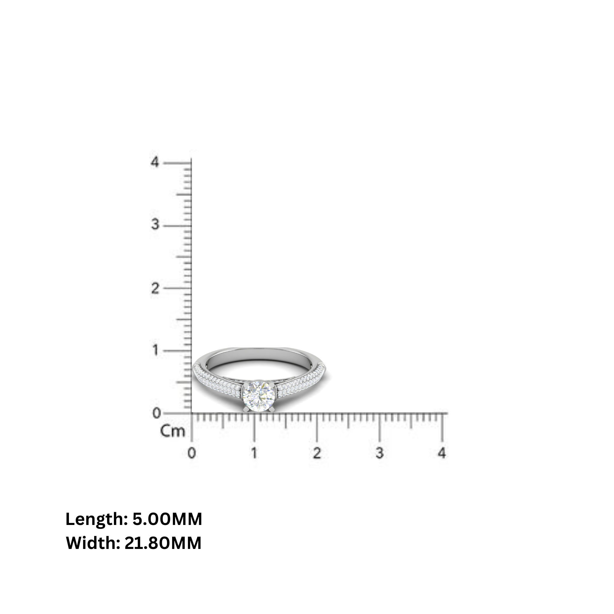 White Gold Adjustable Silver Shank Brilliant Pave Stone Diamond Bridal Ring For Woman