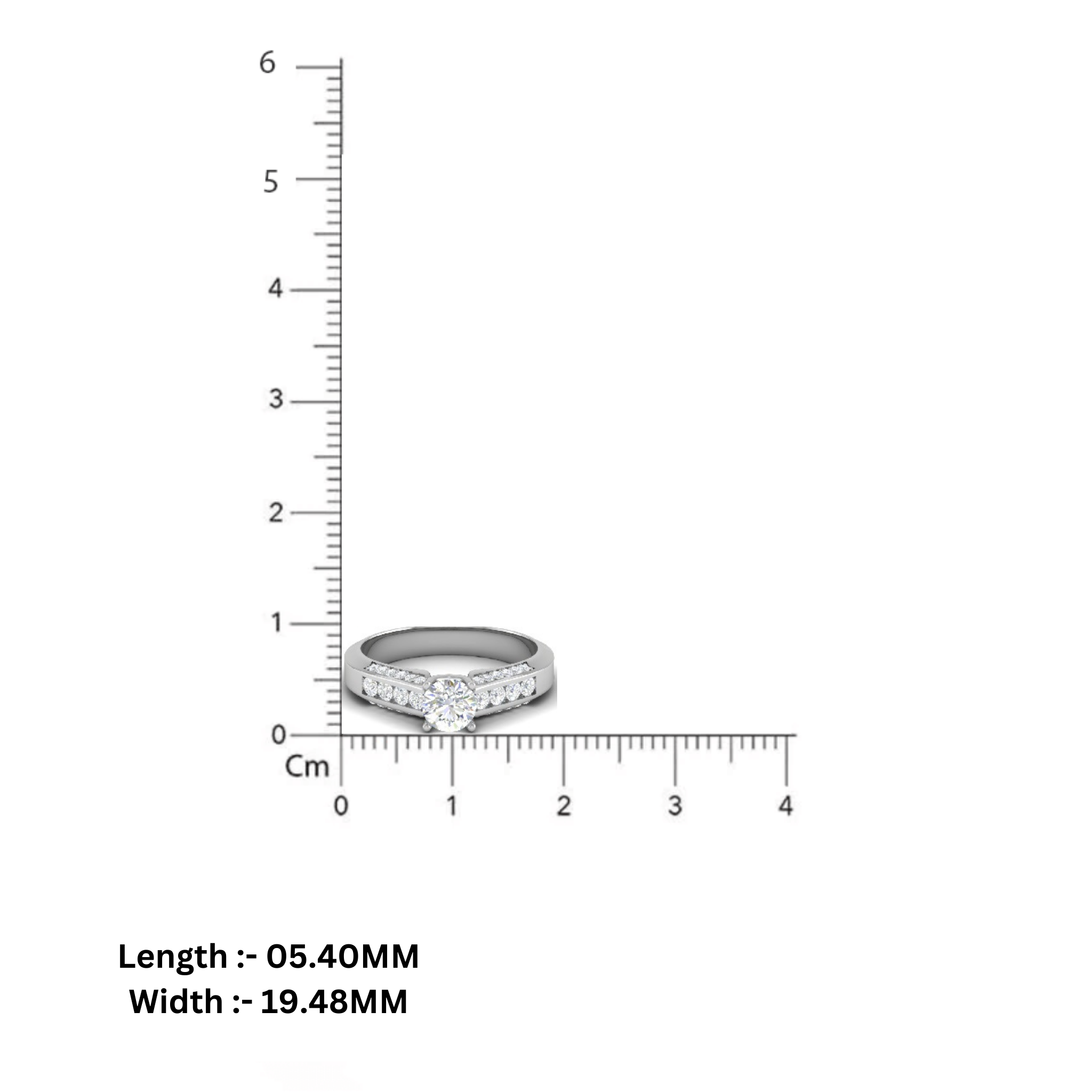 White Gold Adjustable Silver Multi-Diamond Side Stone Embellishments Ring For Woman