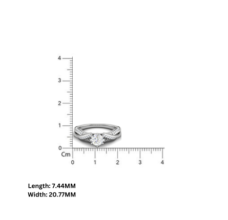 White Gold Adjustable Silver Interlocking Diamond Pave Ring For Woman